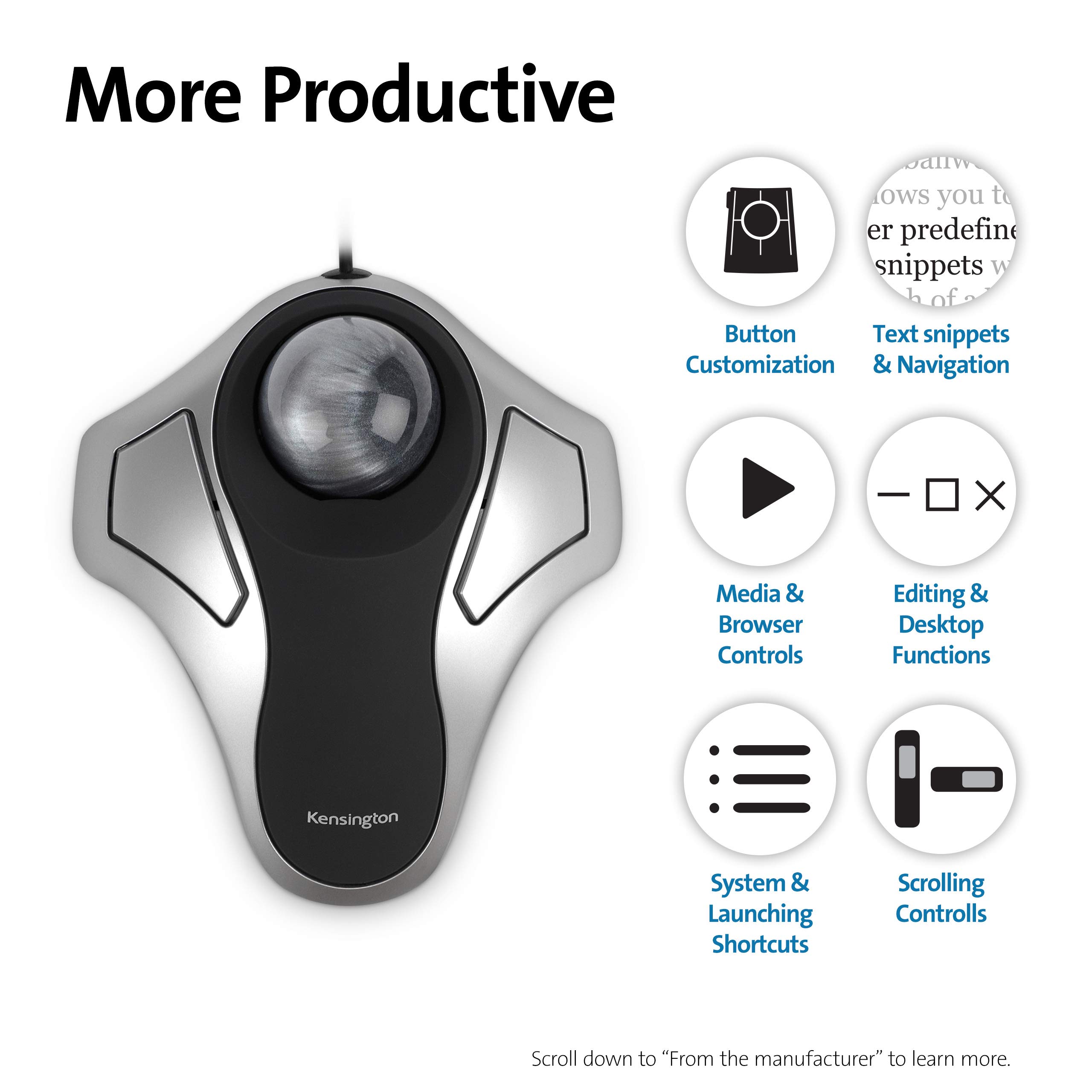 kensington-orbit-trackball-mouse-k64327f-40mm-ball-ambidextrous-usb image 5