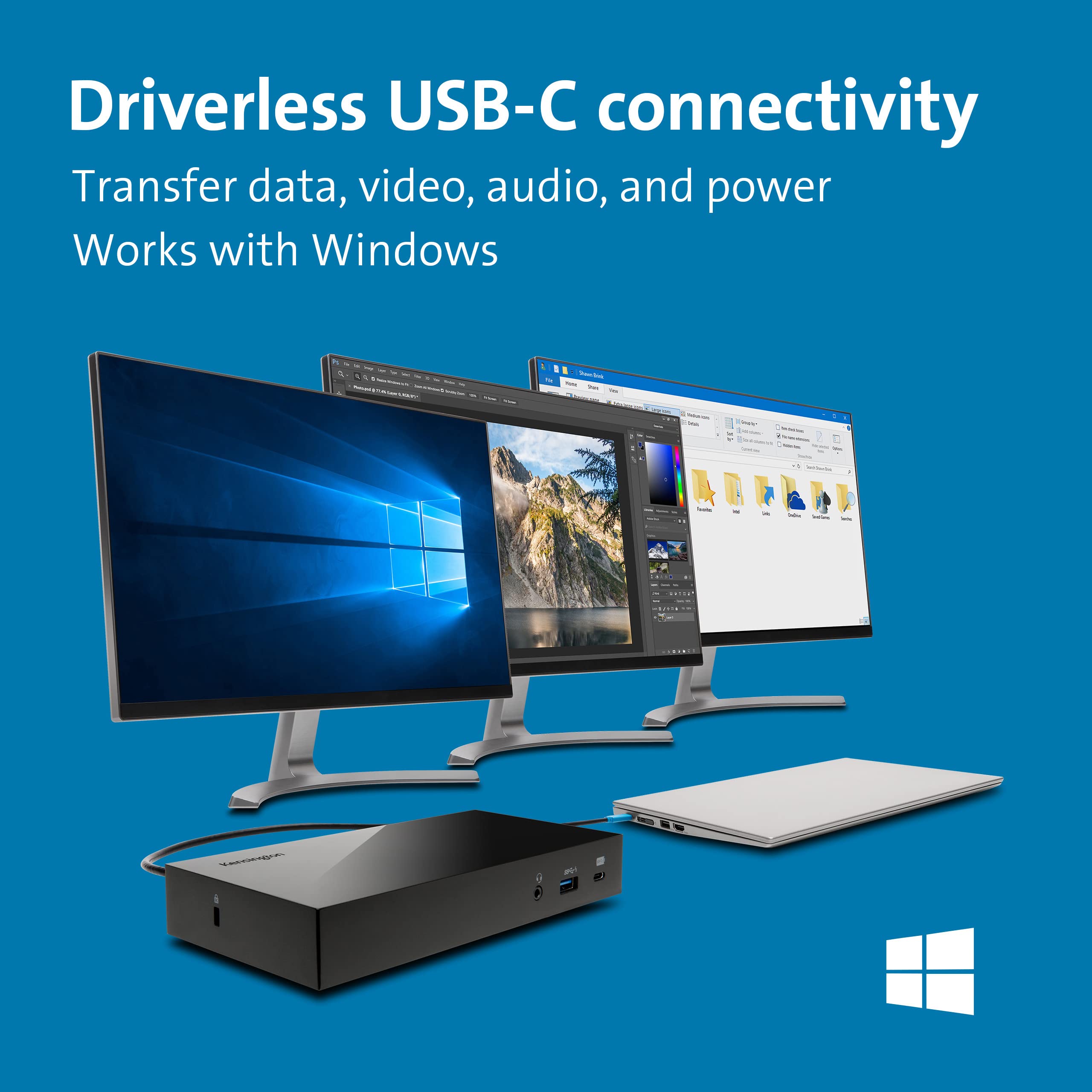 kensington-sd4800p-usb-c-10gbps-scalable-video-docking-station-with-135w-adapter image 2