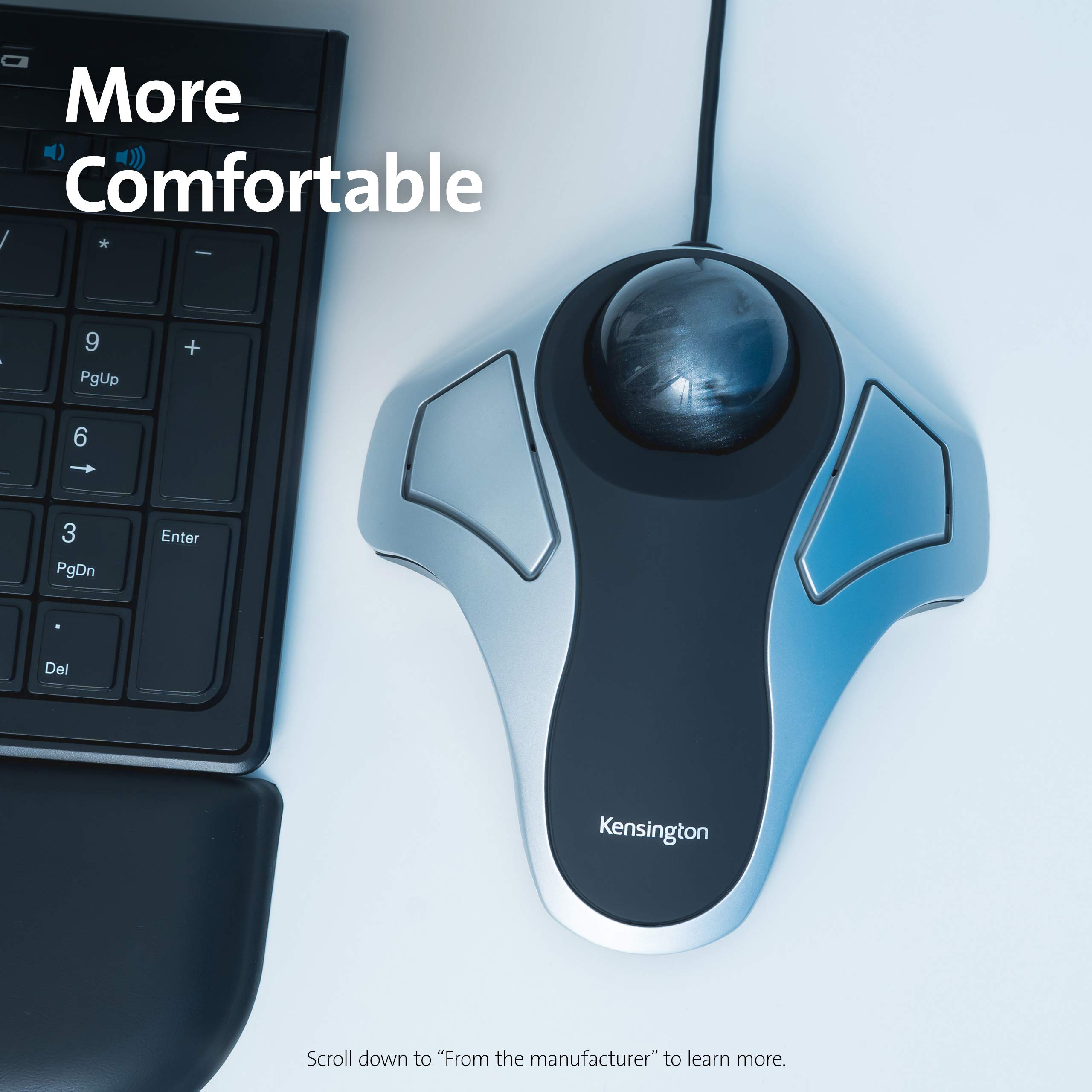 kensington-orbit-trackball-mouse-k64327f-40mm-ball-ambidextrous-usb image 2