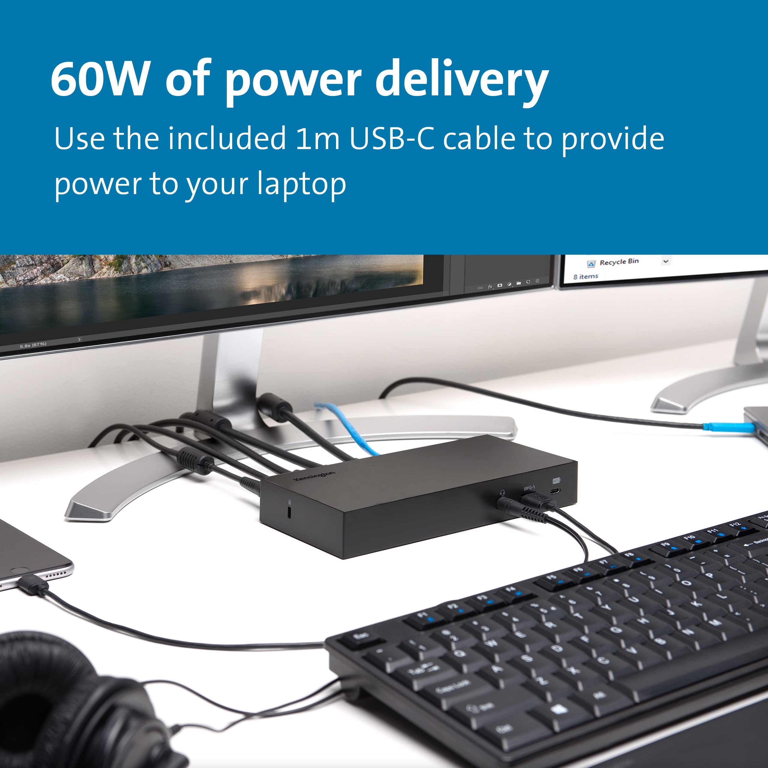 kensington-sd4800p-usb-c-10gbps-scalable-video-docking-station-with-135w-adapter image 3