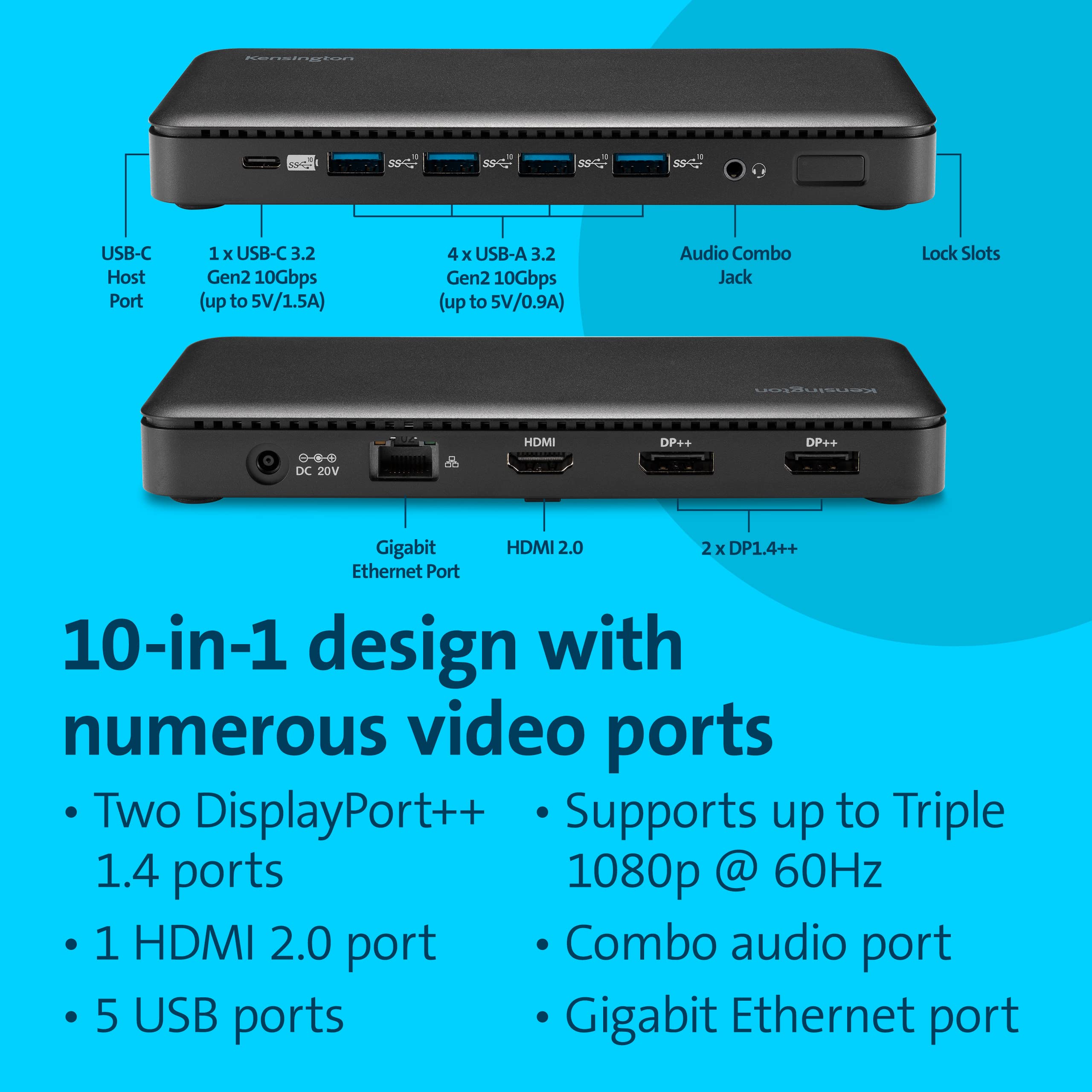 kensington-triple-display-usb-c-docking-station-with-100w-pd-for-dell-hp-lenovo- image 3