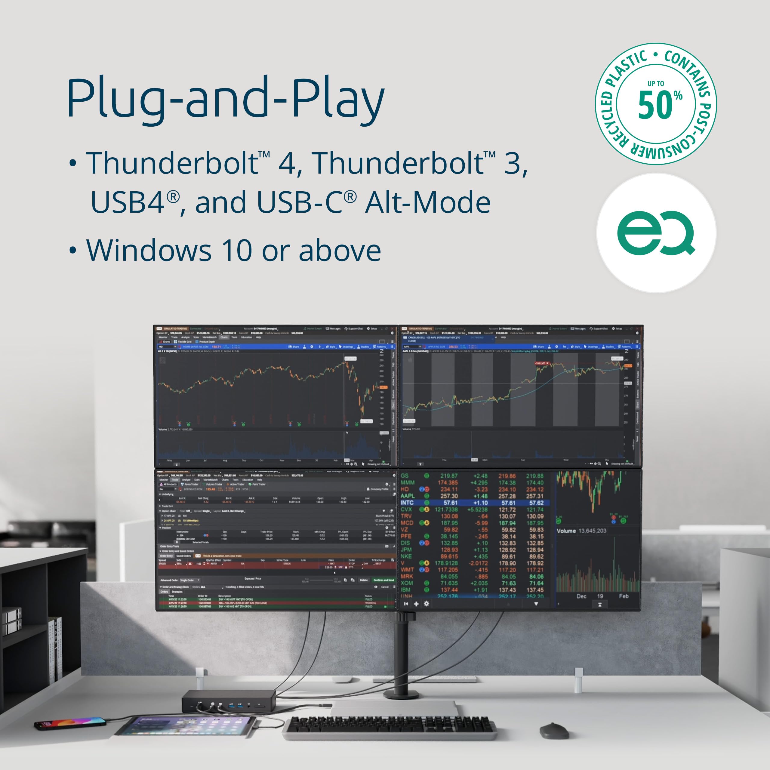 kensington-sd4880p-usb-c-4k-quad-monitor-docking-station-with-10x-usb-ports-2-5g image 2