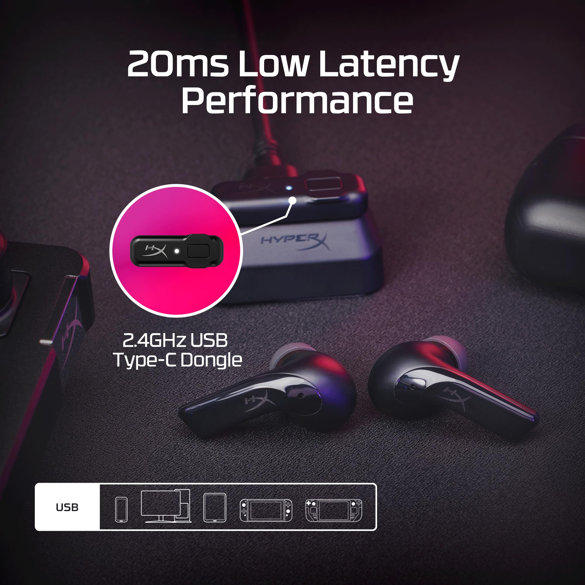hyperx-cloud-mix-buds-2-true-wireless-gaming-earbuds-with-anc-and-2-4ghz-dongle- image 2