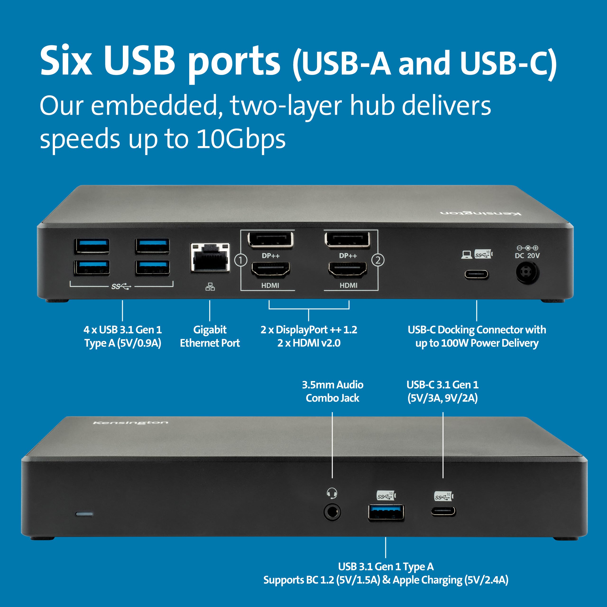 kensington-sd4780p-usb-c-docking-station-with-displaylink-dual-4k-video-100w-pd- image 3