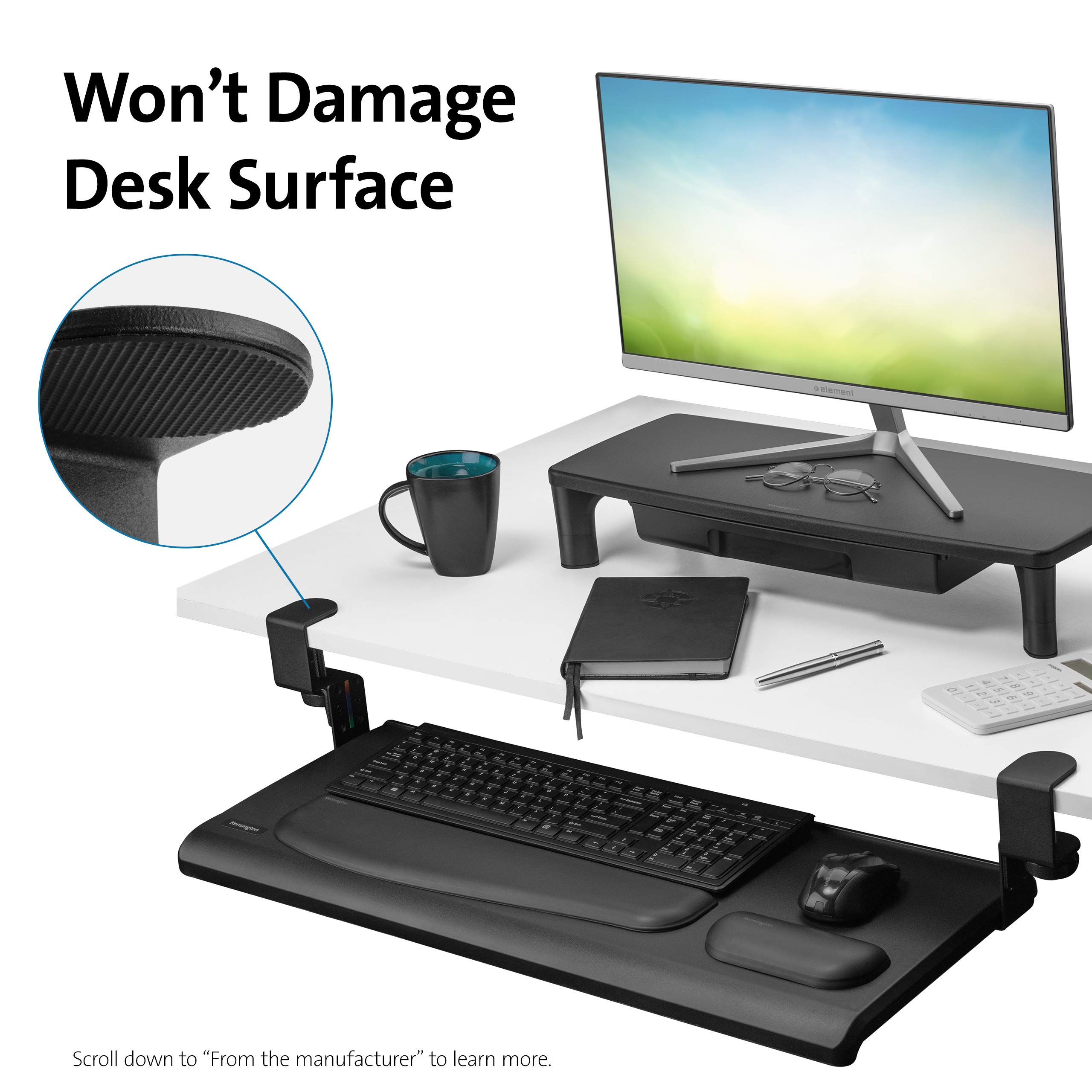 kensington-smartfit-clamp-on-keyboard-tray-k55407ww-under-desk-slide-out-drawer- image 4