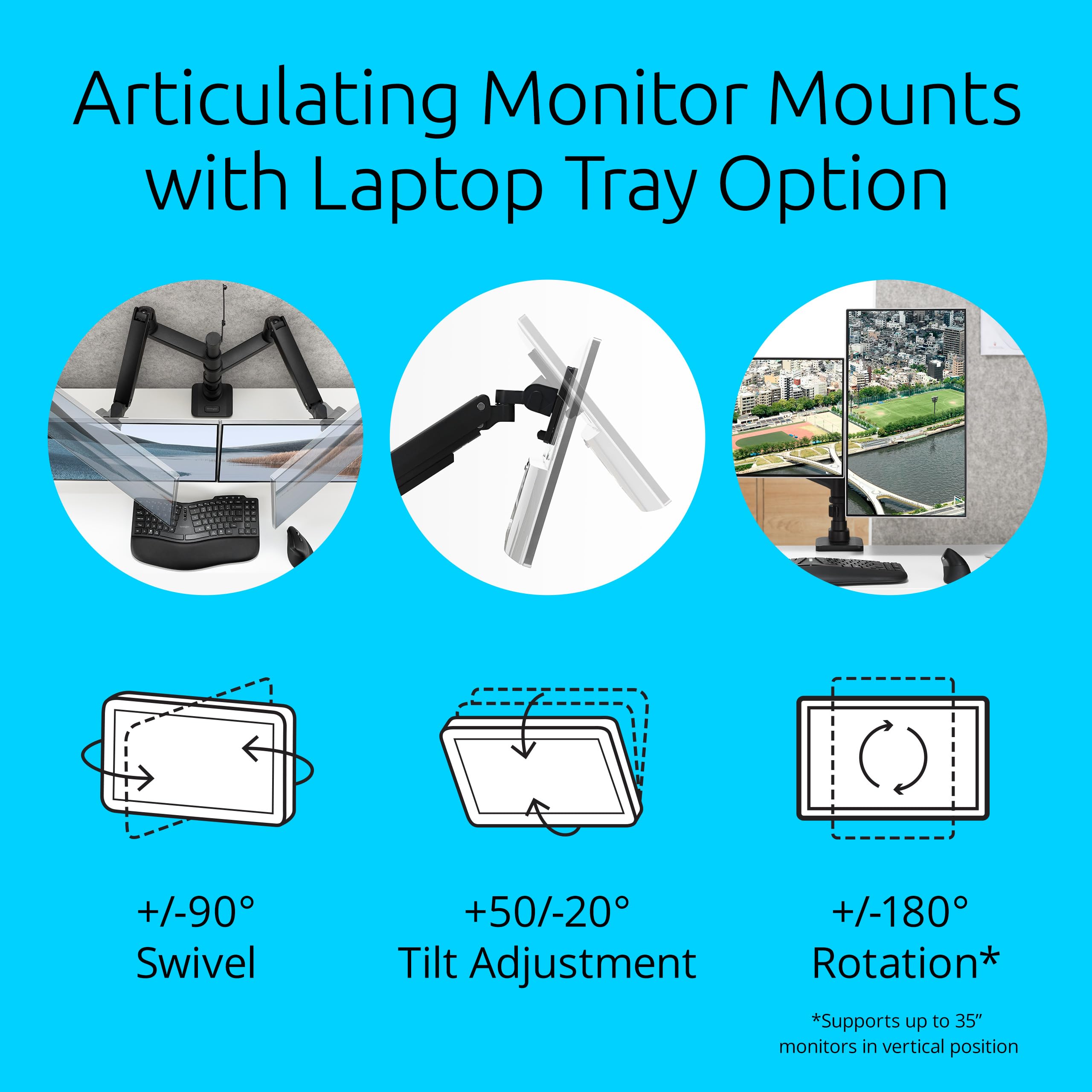kensington-smartfit-premium-heavy-duty-dual-monitor-arm-with-laptop-tray image 5