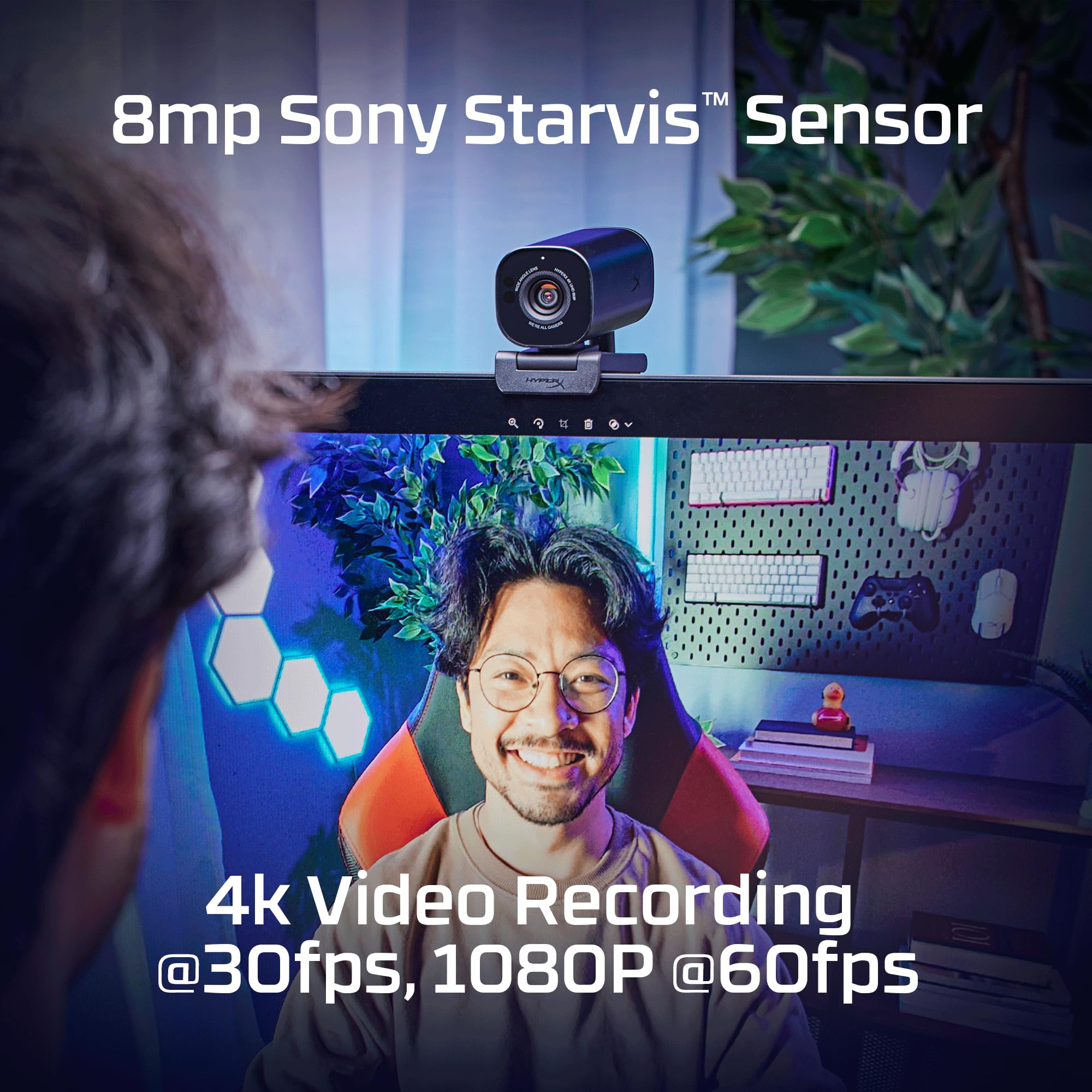 hyperx-vision-s-4k-webcam-with-sony-starvis-8mp-sensor-usb-c-black image 2