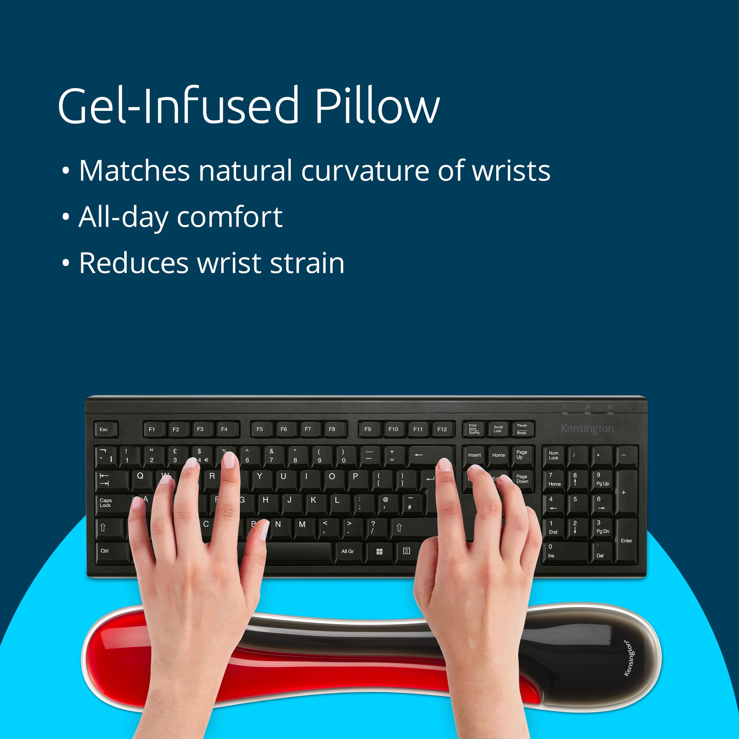 kensington-slim-duo-gel-wrist-rest-for-low-profile-keyboards-k62442ww-red-19-x-3 image 3