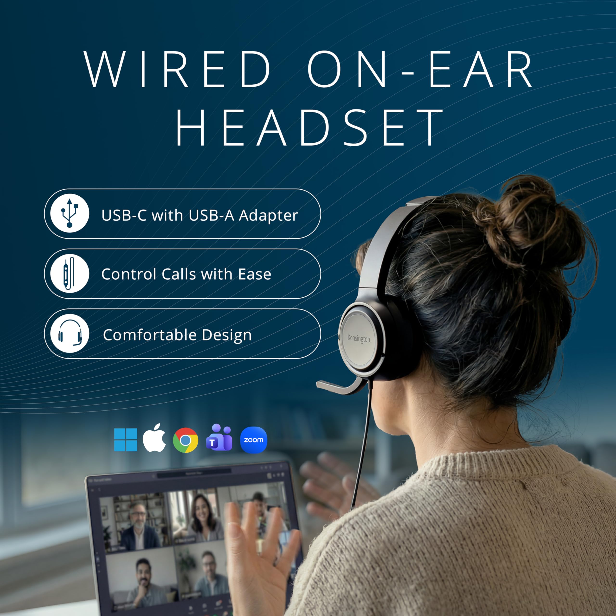 kensington-h950-eq-usb-c-usb-a-on-ear-headset-with-noise-cancelling-mic-flip-to- image 3