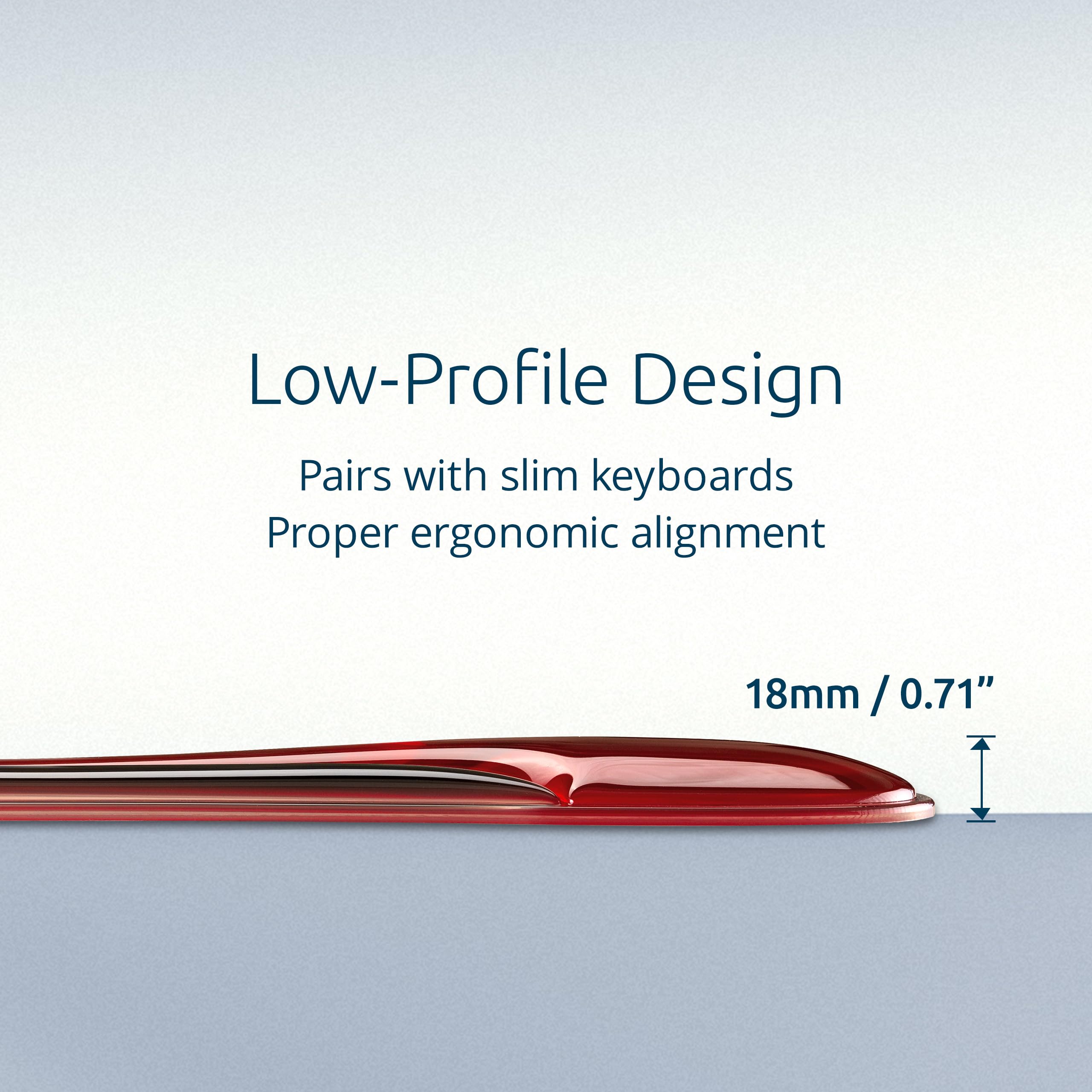 kensington-slim-duo-gel-wrist-rest-for-low-profile-keyboards-k62442ww-red-19-x-3 image 2
