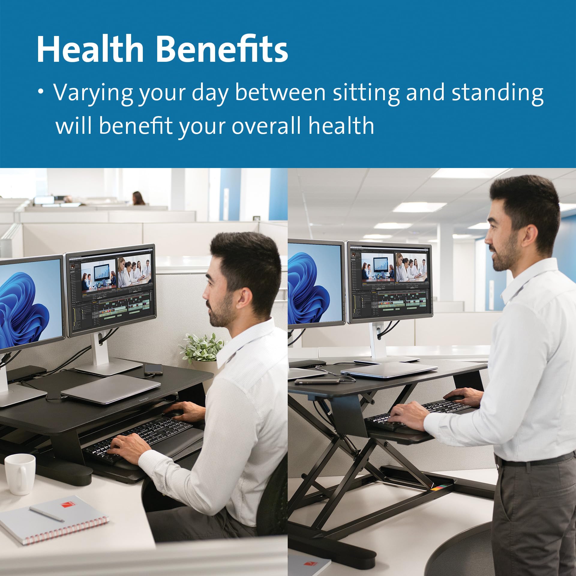 kensington-smartfit-sit-stand-desk-converter-k52804ww-fully-assembled image 6