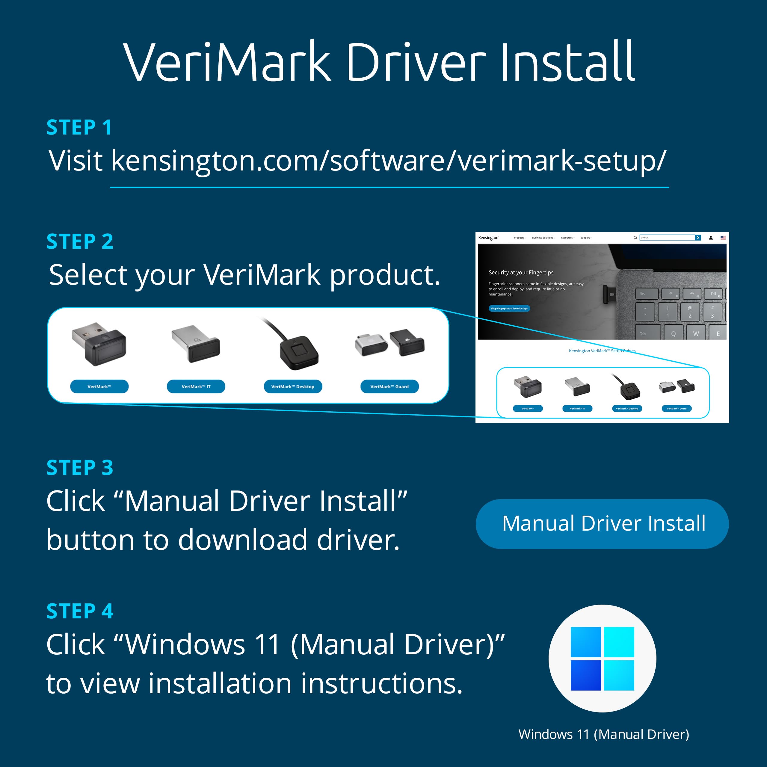 kensington-verimark-gen1-usb-a-fingerprint-key-windows-hello-fido-u2f-k67977ww image 6
