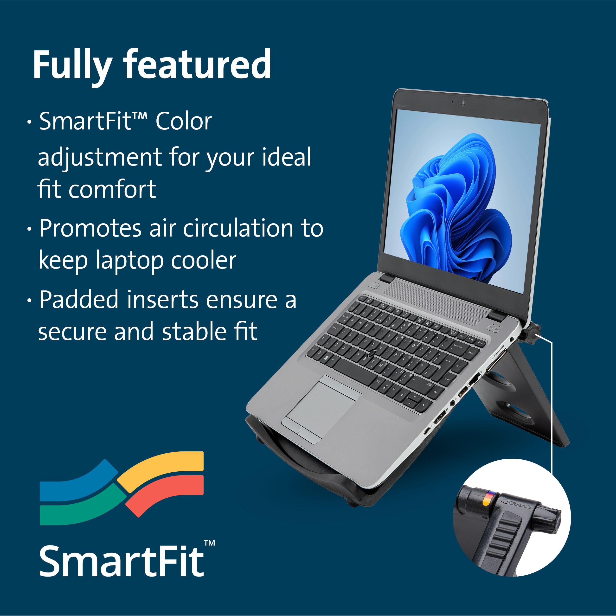 kensington-adjustable-aluminum-laptop-stand-k50428ww-ultra-slim-foldable-portabl image 5