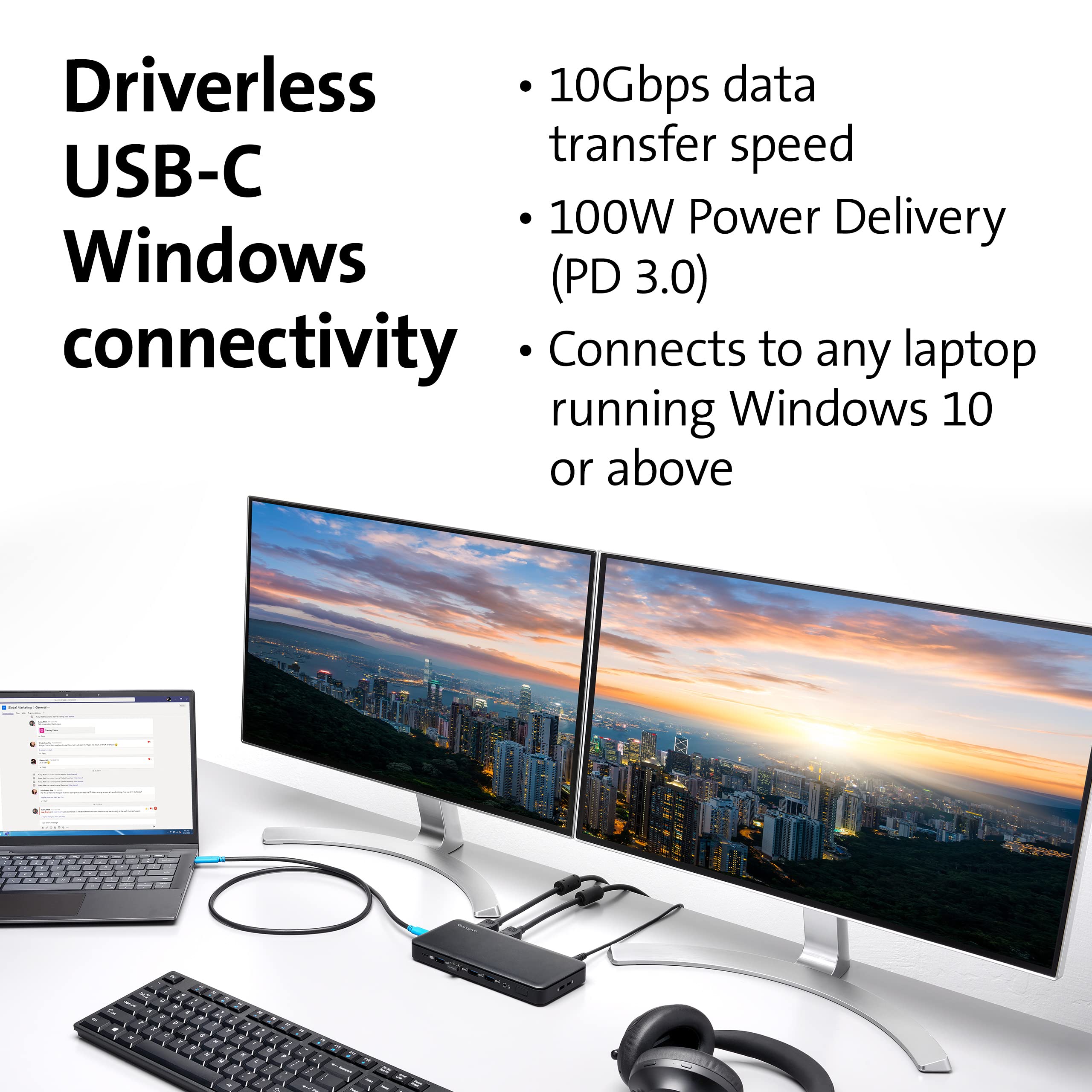 kensington-triple-display-usb-c-docking-station-with-100w-pd-for-dell-hp-lenovo- image 2