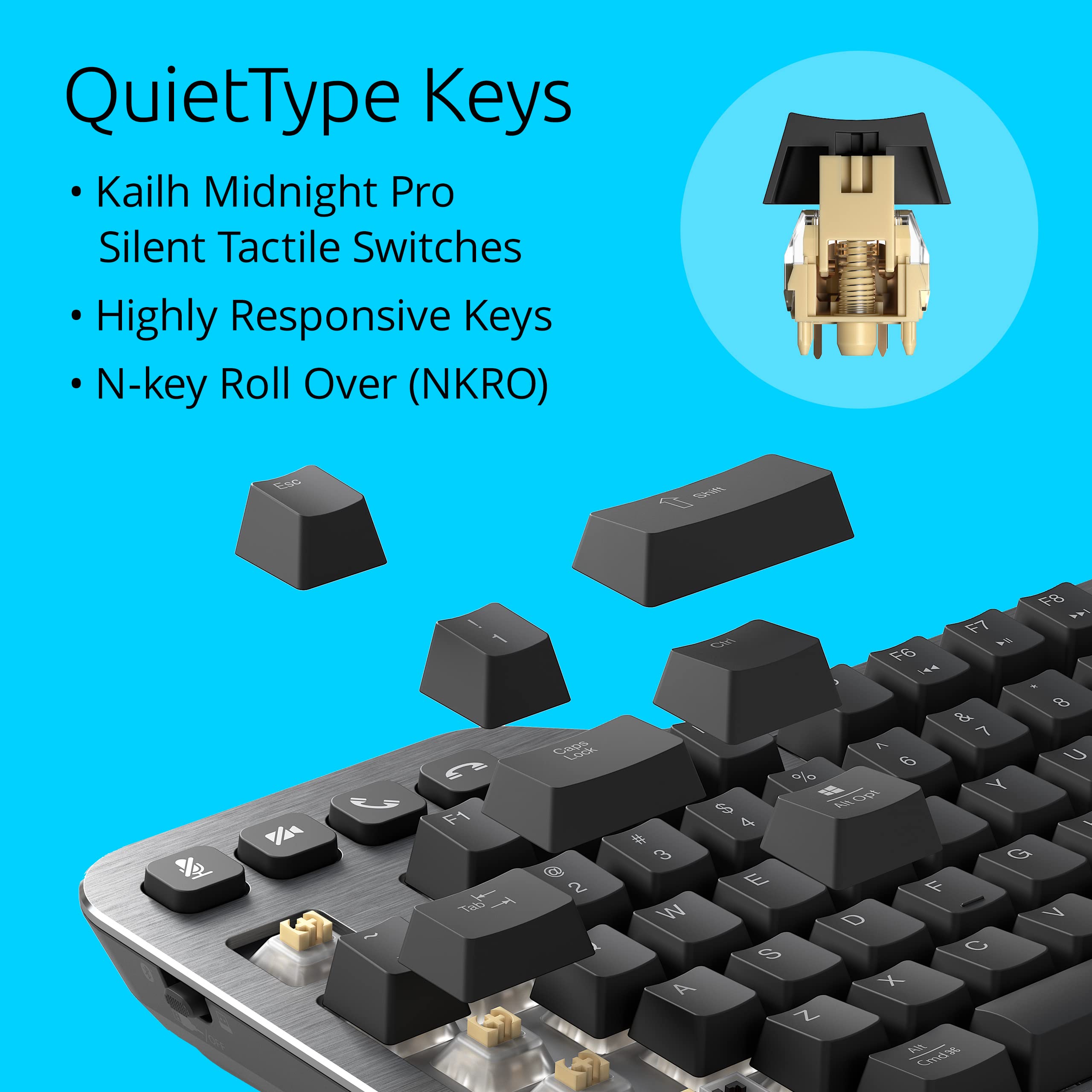 kensington-mk7500f-quiettype-pro-silent-mechanical-keyboard-wireless-backlit-spi image 3
