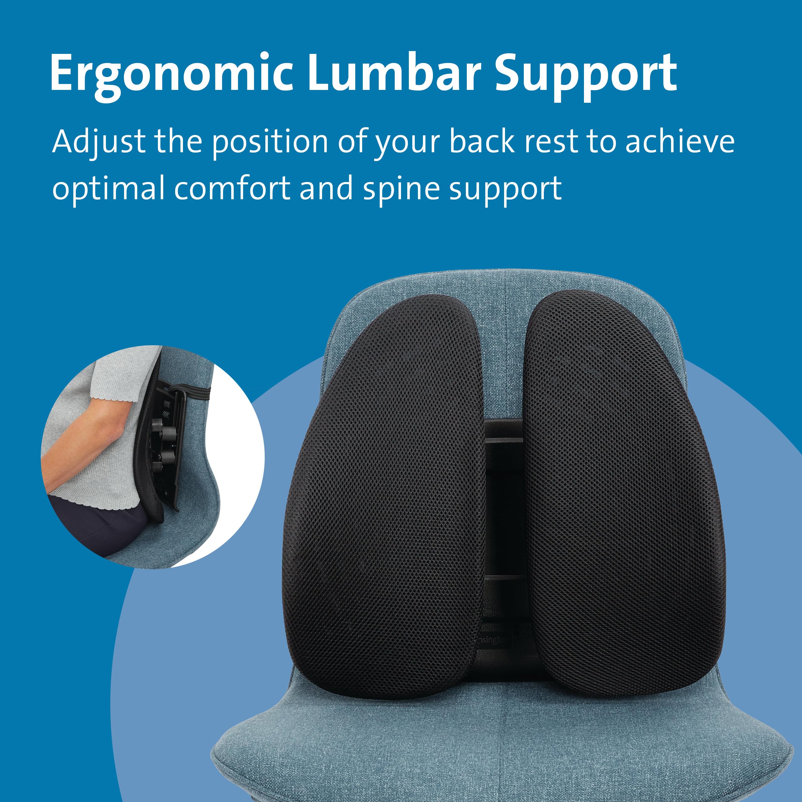 kensington-smartfit-conform-back-rest-k60412ww-adjustable-lumbar-support-with-pa image 7