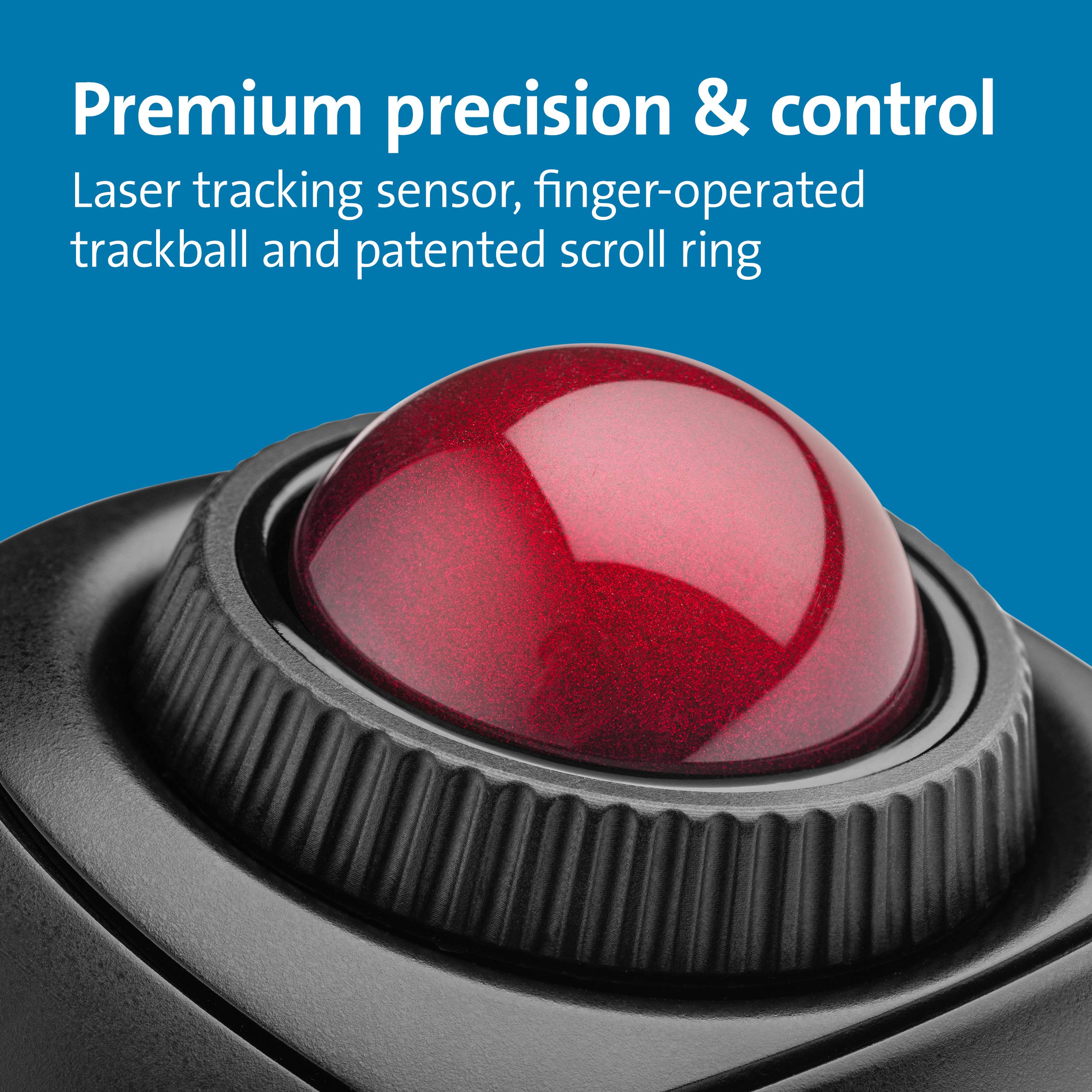 kensington-orbit-fusion-wireless-trackball-k72363ww-ergonomic-40mm-finger-operat image 2