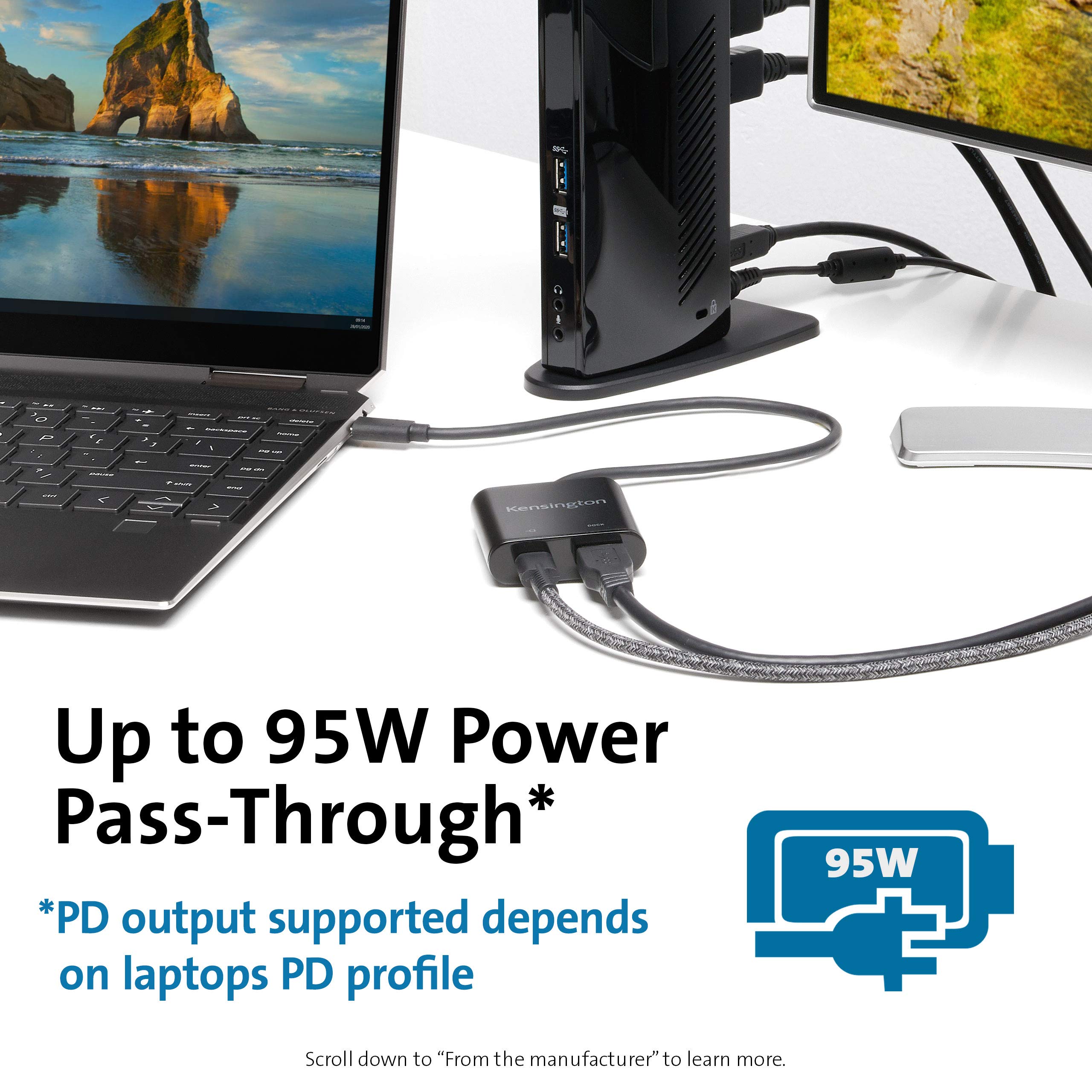 kensington-pd1000-usb-c-95w-power-delivery-dongle-for-usb-3-0-type-a-docking-sta image 3