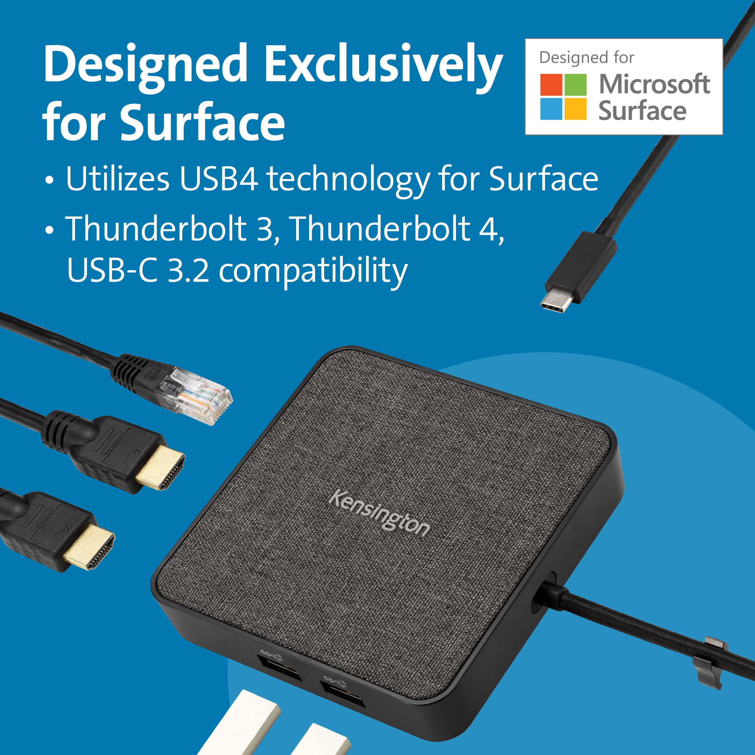 kensington-md125u4-usb4-hub-usb4-portable-docking-station-dual-4k-hdmi-100w-pd-f image 2