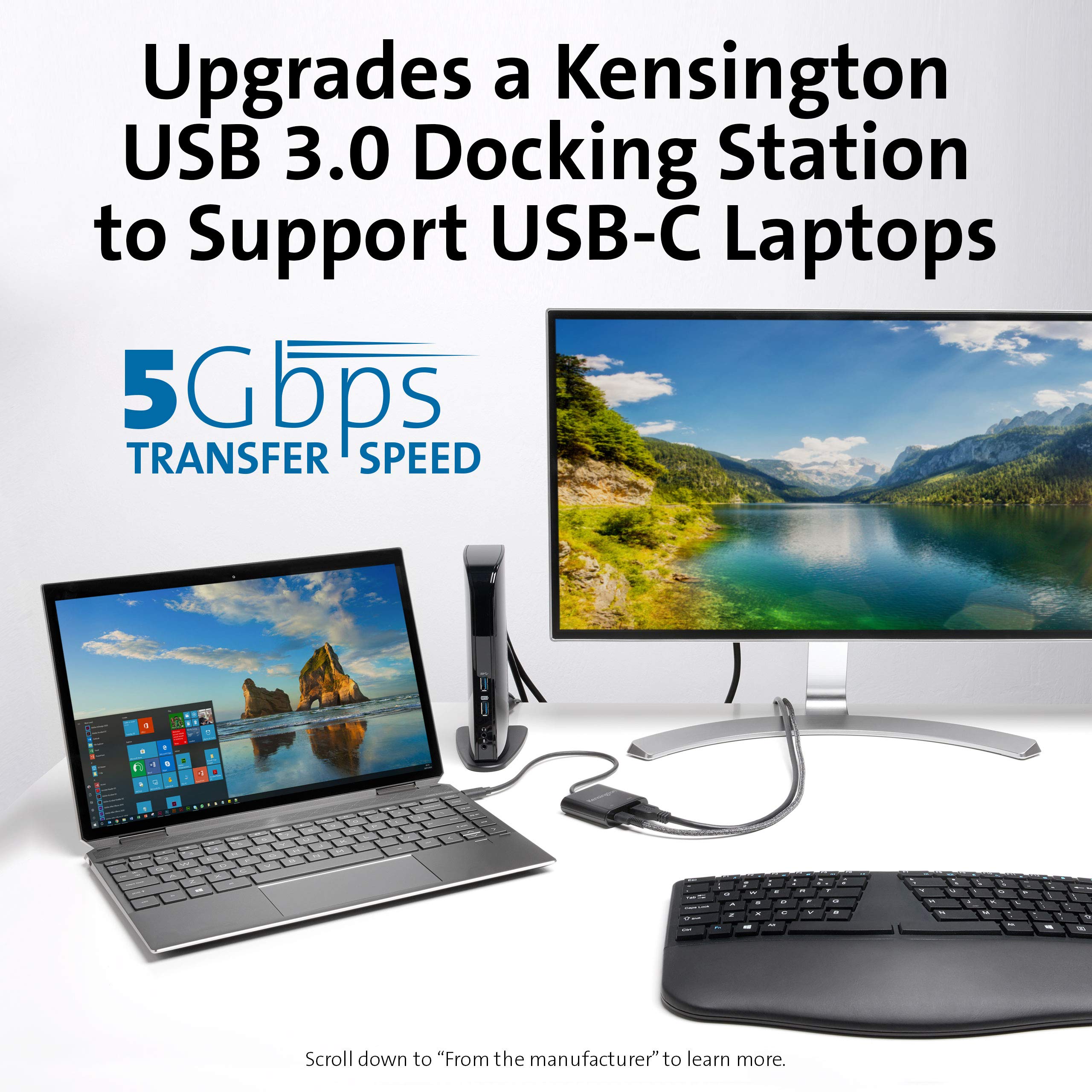 kensington-pd1000-usb-c-95w-power-delivery-dongle-for-usb-3-0-type-a-docking-sta image 2