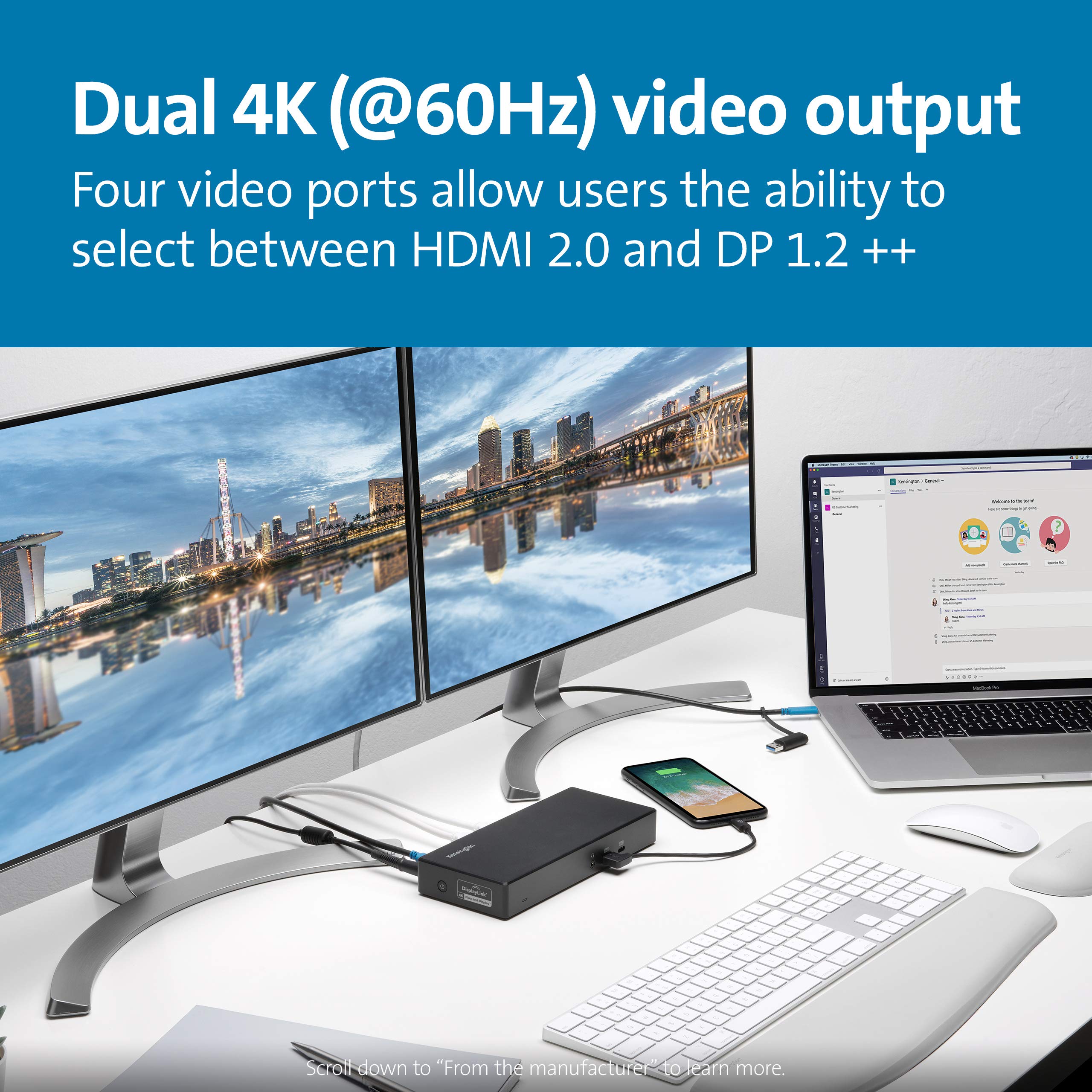 kensington-sd4780p-usb-c-docking-station-with-displaylink-dual-4k-video-100w-pd- image 2