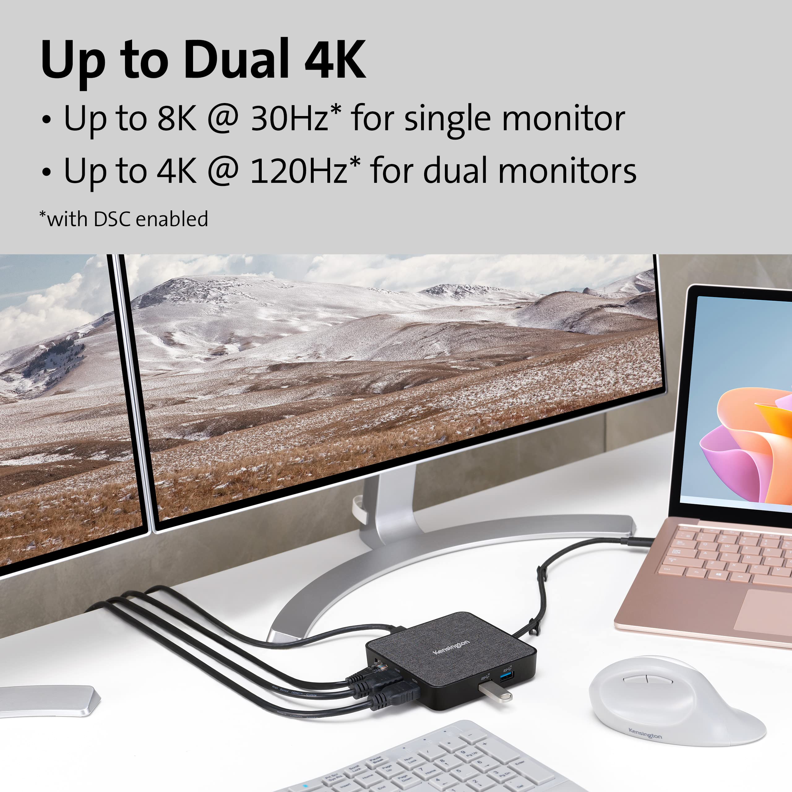 kensington-md125u4-usb4-hub-usb4-portable-docking-station-dual-4k-hdmi-100w-pd-f image 3