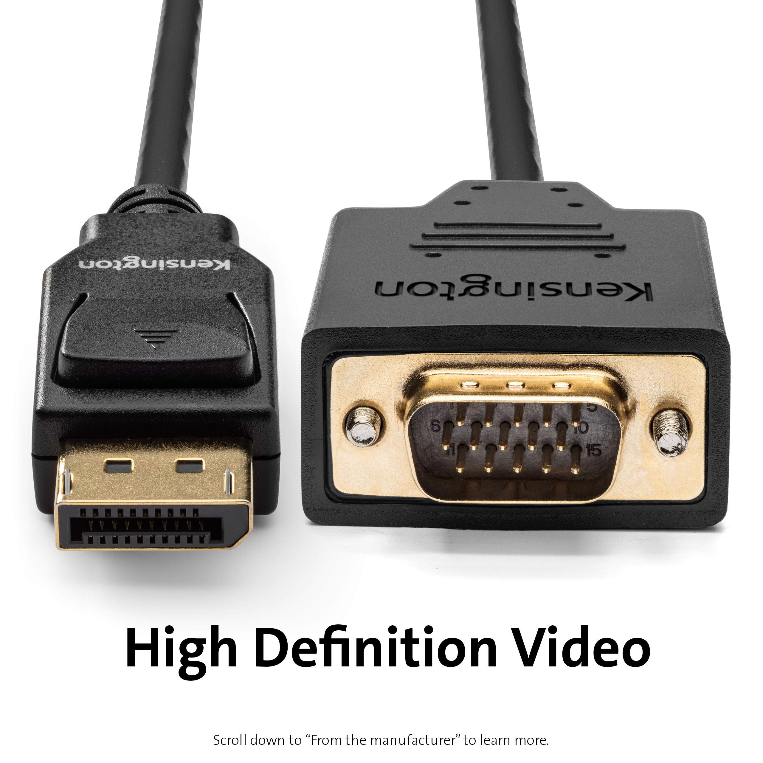 kensington-displayport-to-vga-cable-6ft-k33024ww image 2