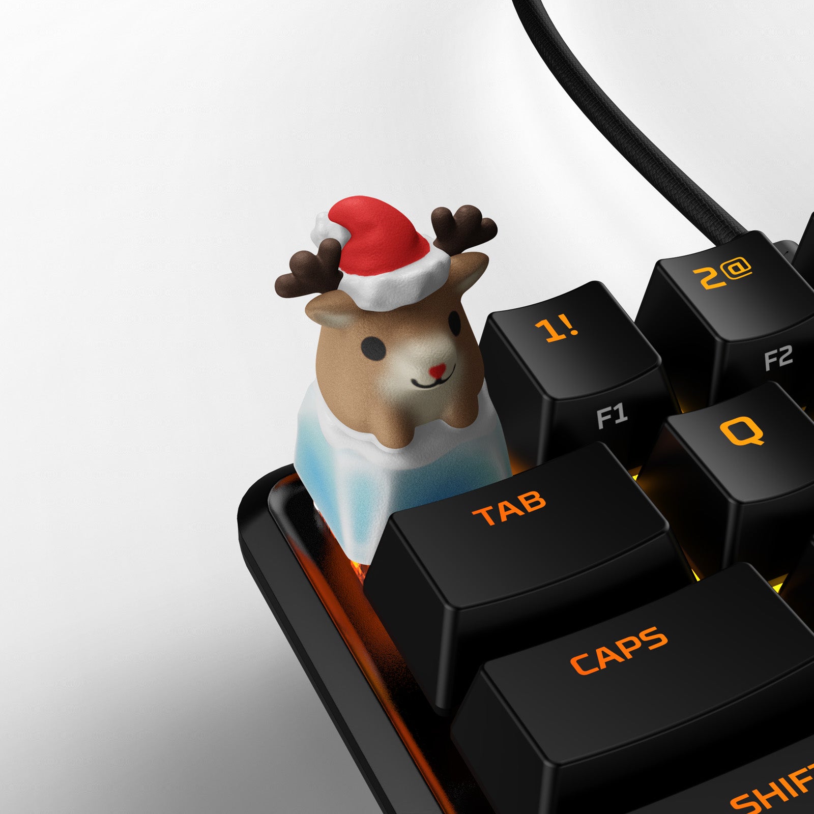 hx3d-keycap-holiday-collection-reindeer-3d-printed image 1