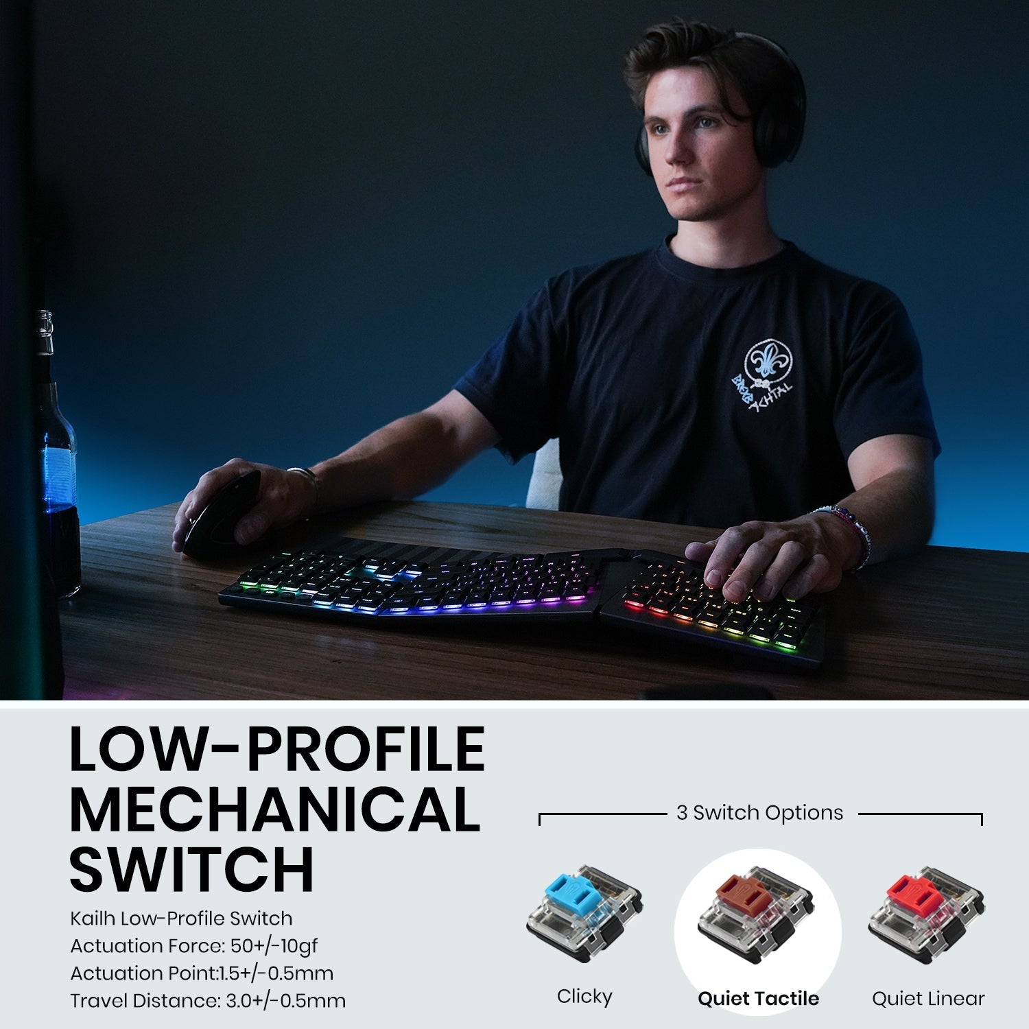 perixx-periboard-835-wireless-ergo-mechanical-keyboard image 2