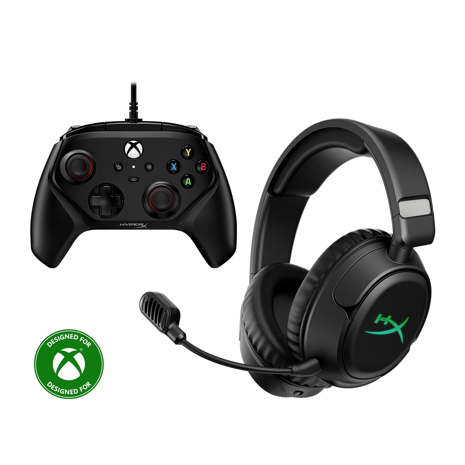 hyperx-xbox-bundle-cloudx-flight-2-wireless-headset-clutch-gladiate-controller image 1