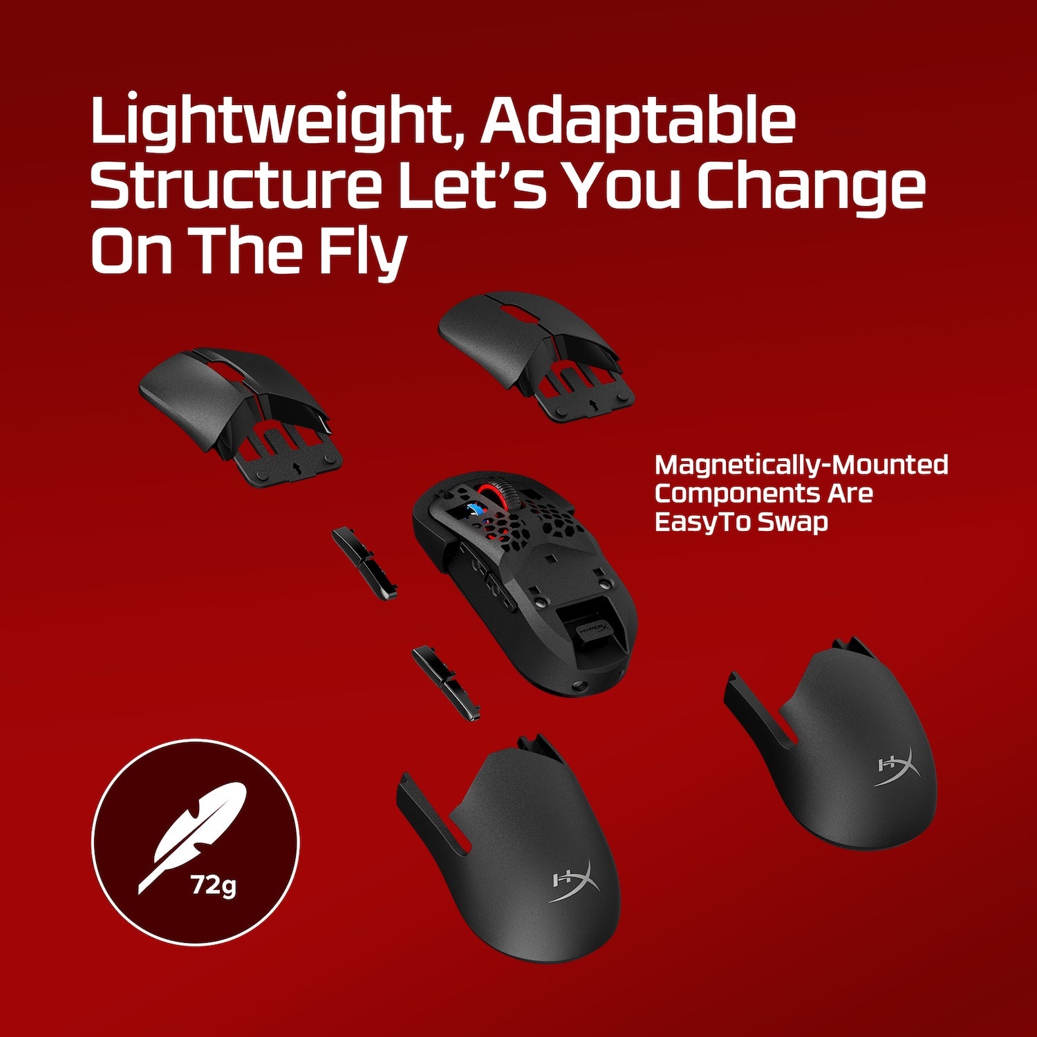 hyperx-pulsefire-saga-pro-wireless-gaming-mouse-4k-polling-72g-customizable image 2