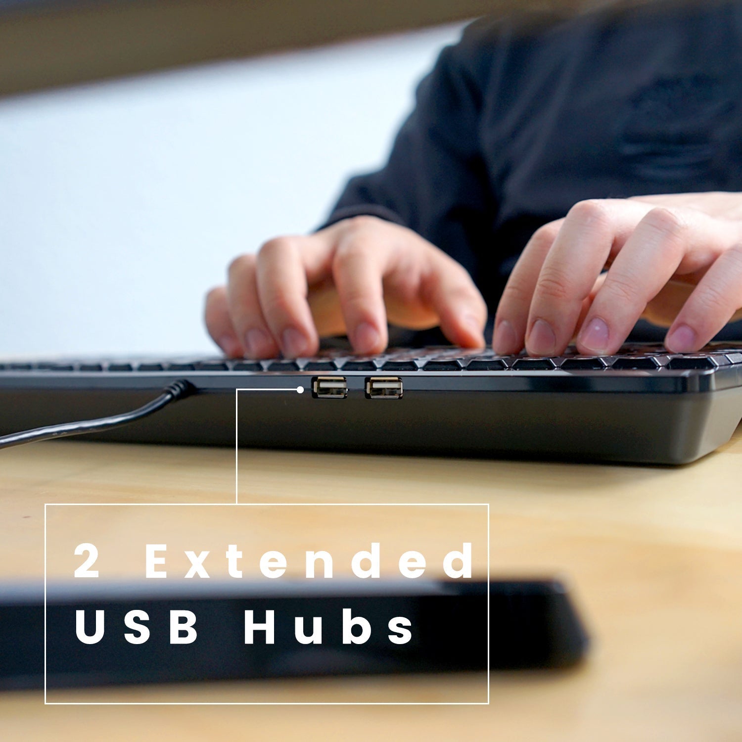 perixx-periboard-220-wired-compact-keyboard-with-numpad-and-extra-usb-ports image 3