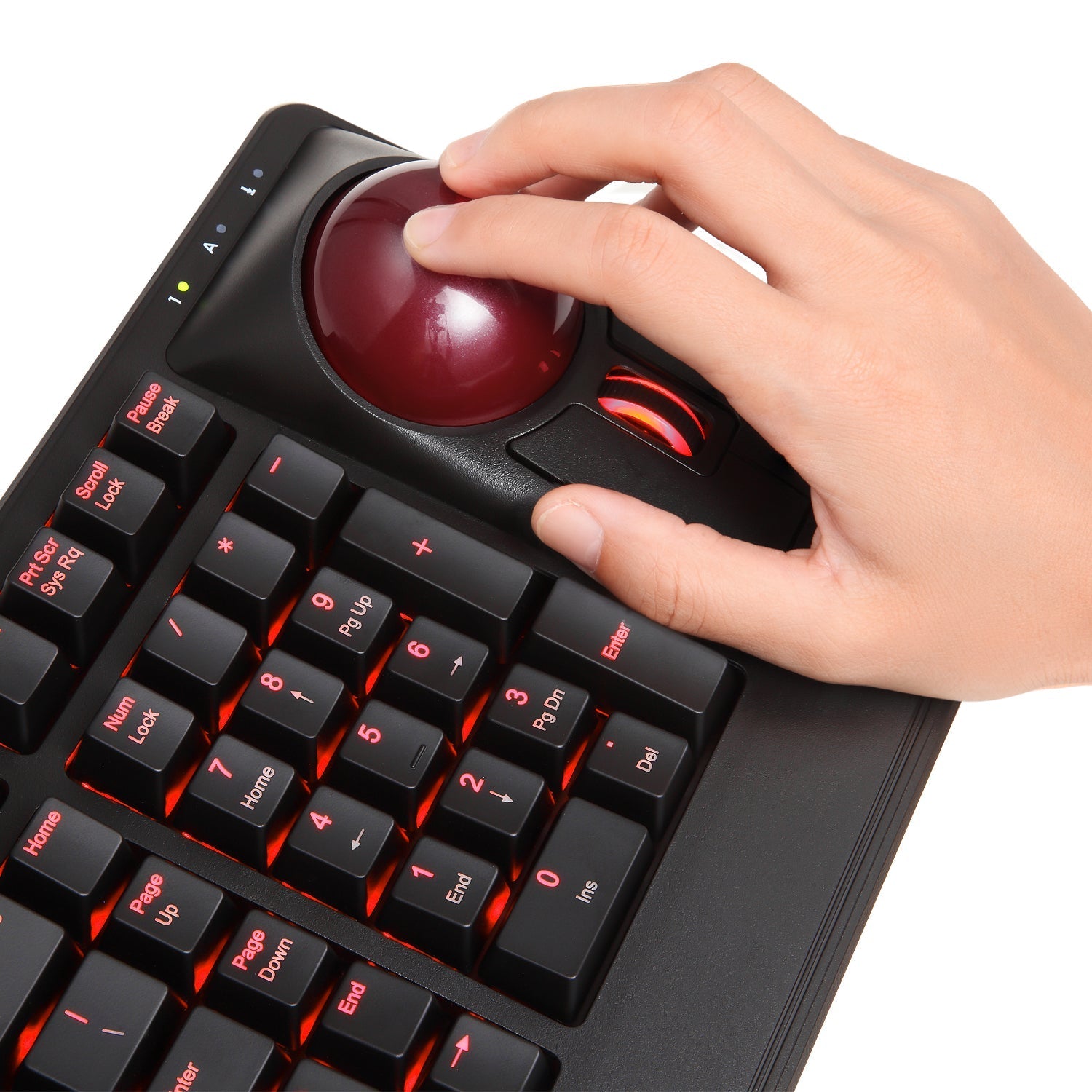 perixx-periboard-322-wired-backlit-trackball-keyboard-with-extra-usb-ports image 2