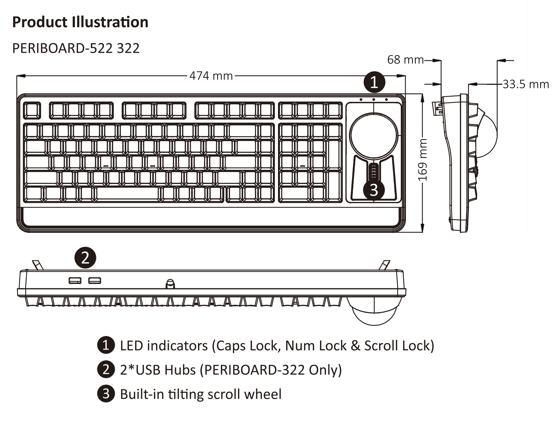 perixx-periboard-322-wired-backlit-trackball-keyboard-with-extra-usb-ports image 6