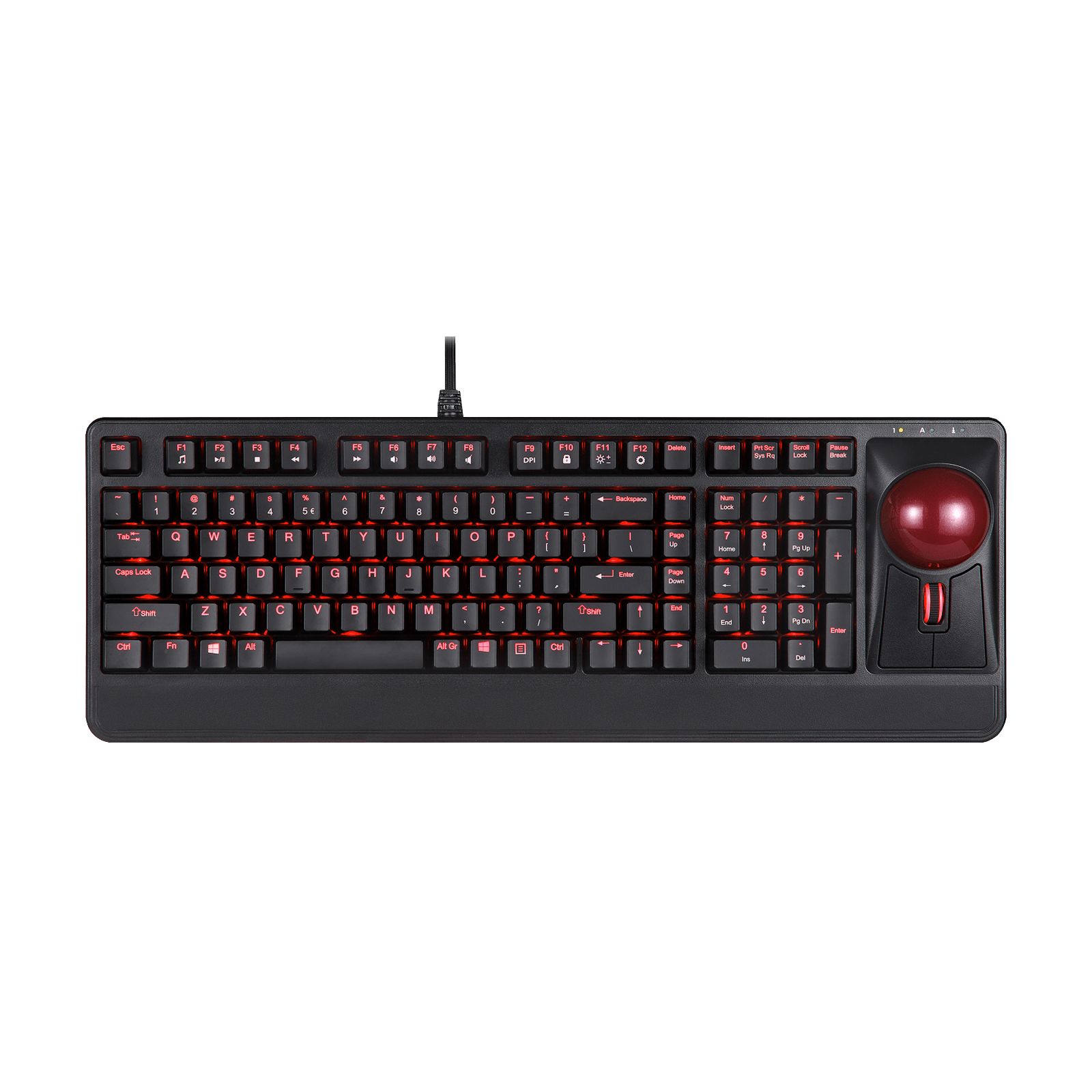 perixx-periboard-322-wired-backlit-trackball-keyboard-with-extra-usb-ports image 1