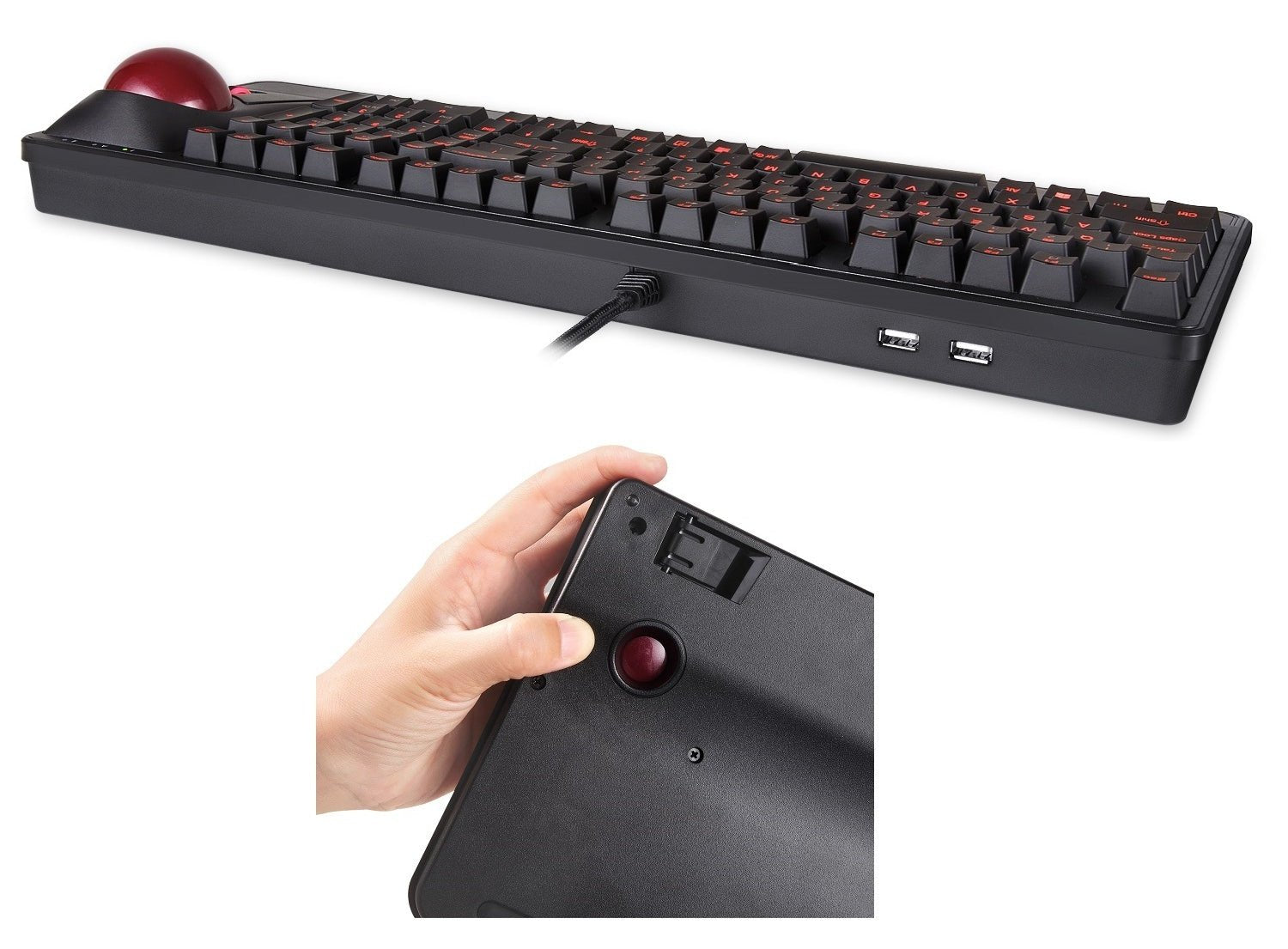 perixx-periboard-322-wired-backlit-trackball-keyboard-with-extra-usb-ports image 3