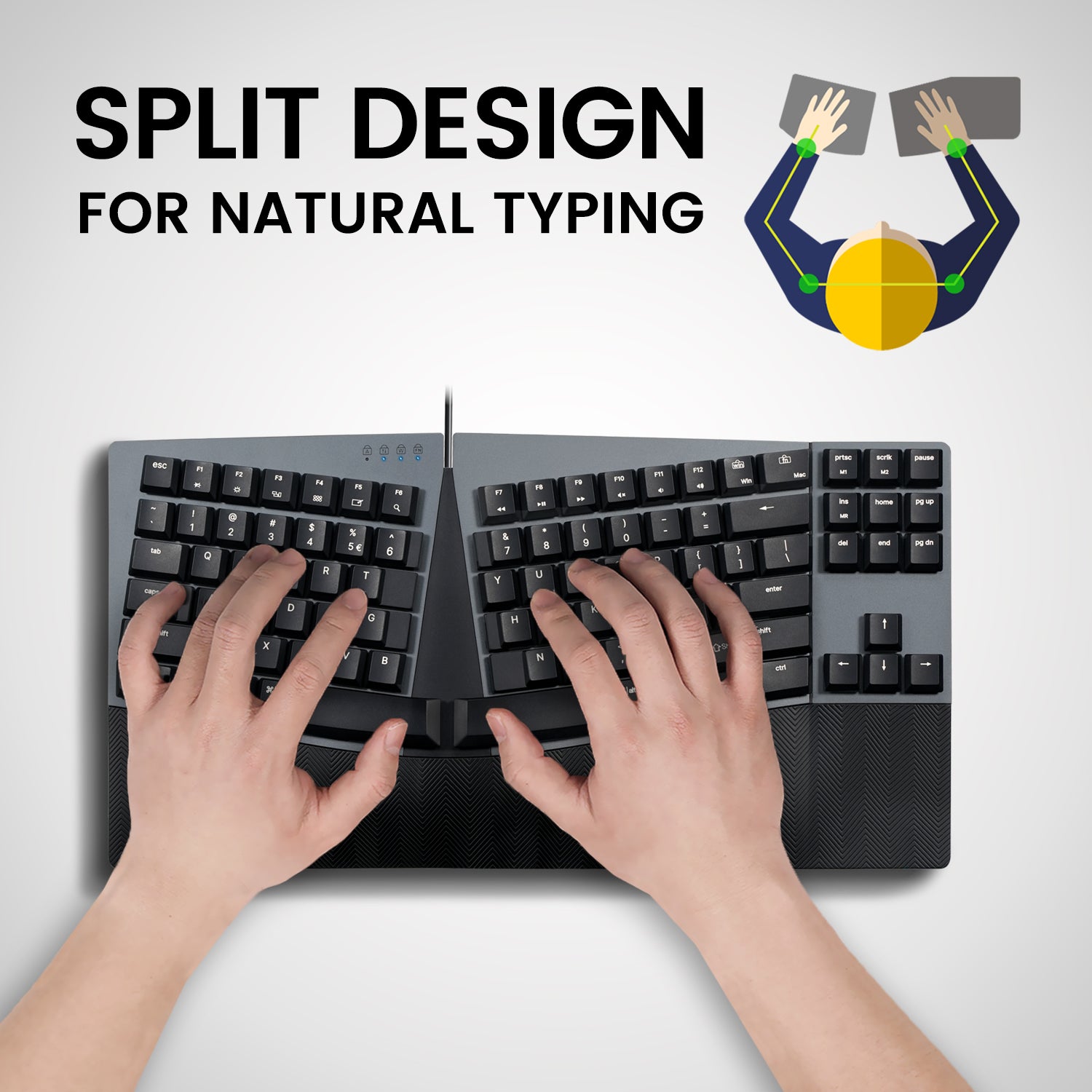perixx-periboard-335-compact-ergo-mechanical-keyboard-wired-low-profile-switches image 5