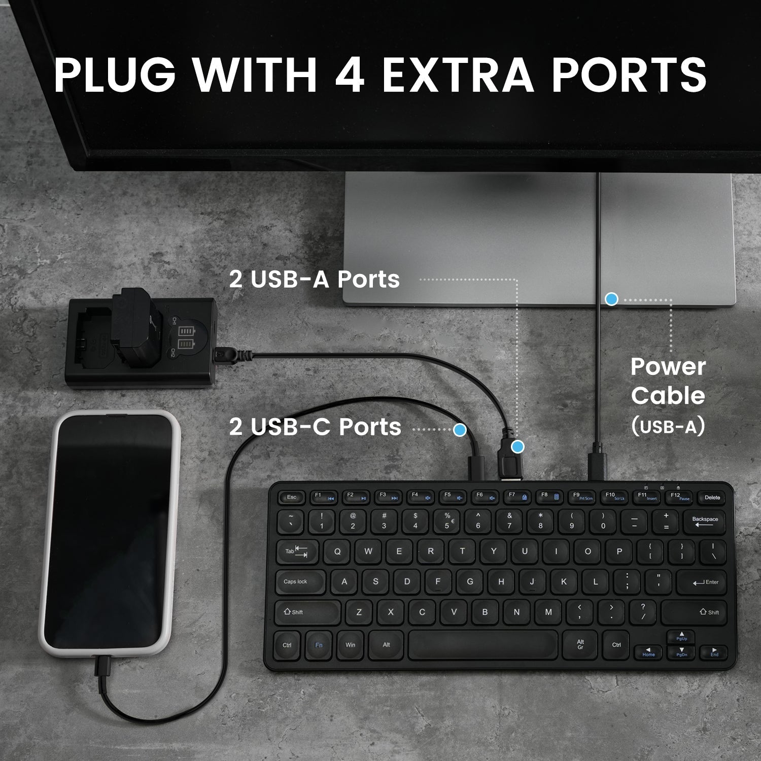 perixx-periboard-416-wired-mini-usb-keyboard-with-4-hubs image 3