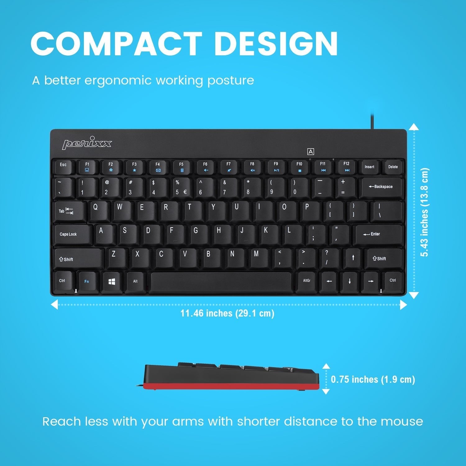 perixx-periboard-422-wired-mini-usb-c-keyboard-with-quiet-keys image 4