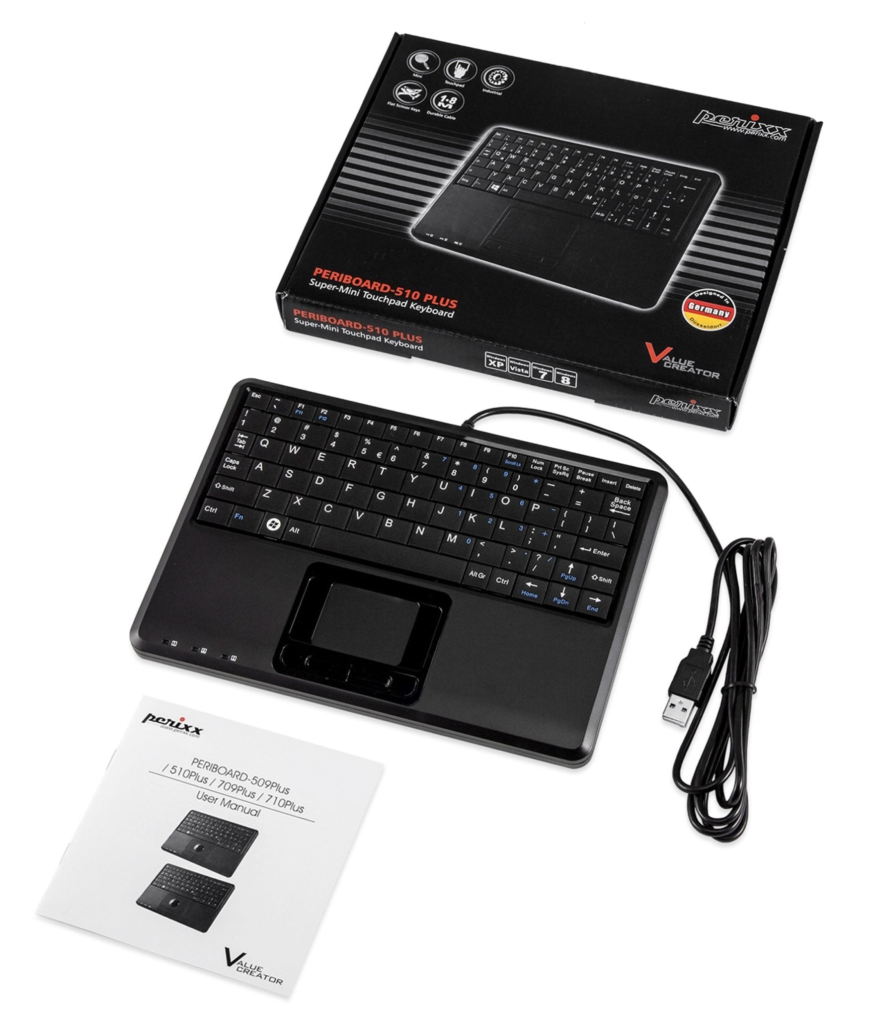 perixx-periboard-510h-wired-compact-touchpad-keyboard-with-usb-ports image 5