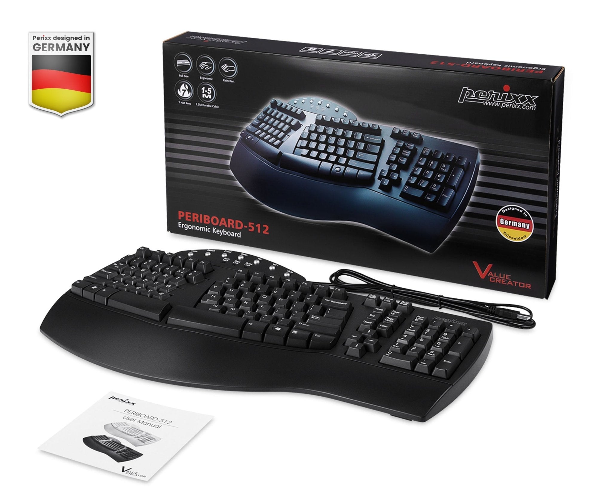 perixx-periboard-512-wired-ergonomic-natural-split-keyboard-full-size-with-integ image 8