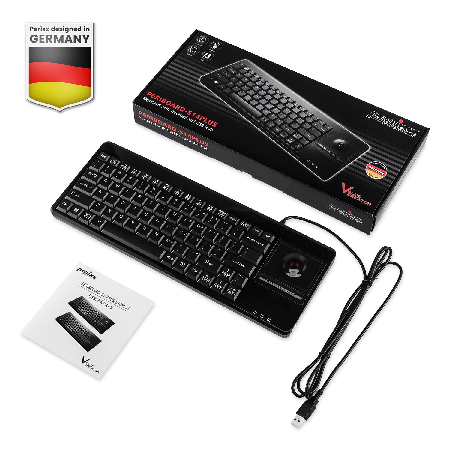 perixx-periboard-514-plus-wired-compact-trackball-keyboard-with-extra-usb-ports image 7