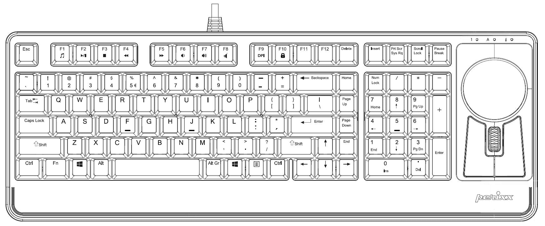 perixx-periboard-522-wired-mechanical-trackball-keyboard-with-numpad-and-brown-s image 7