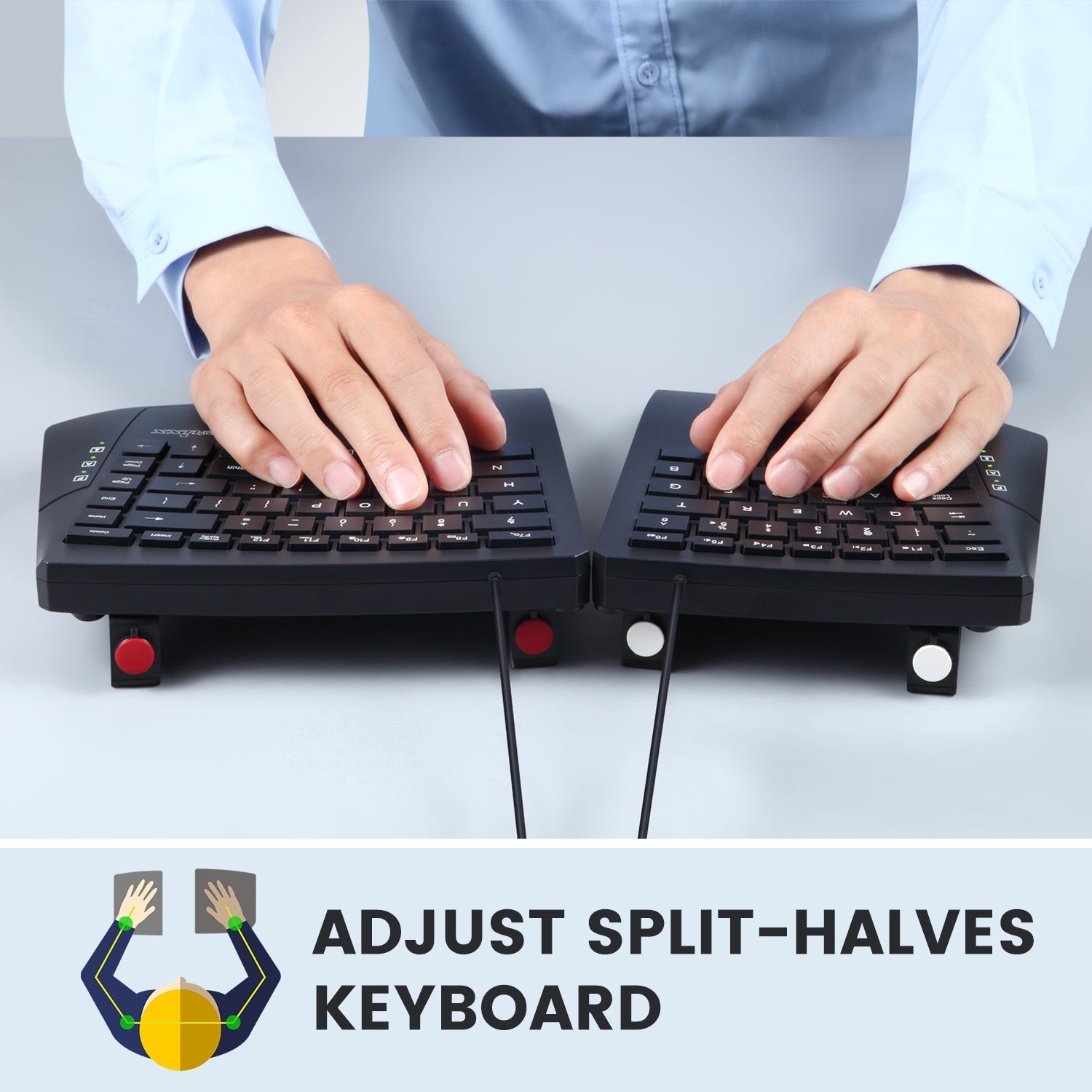 perixx-periboard-524-wired-ergonomic-split-keyboard-with-adjustable-tilt-angle image 3