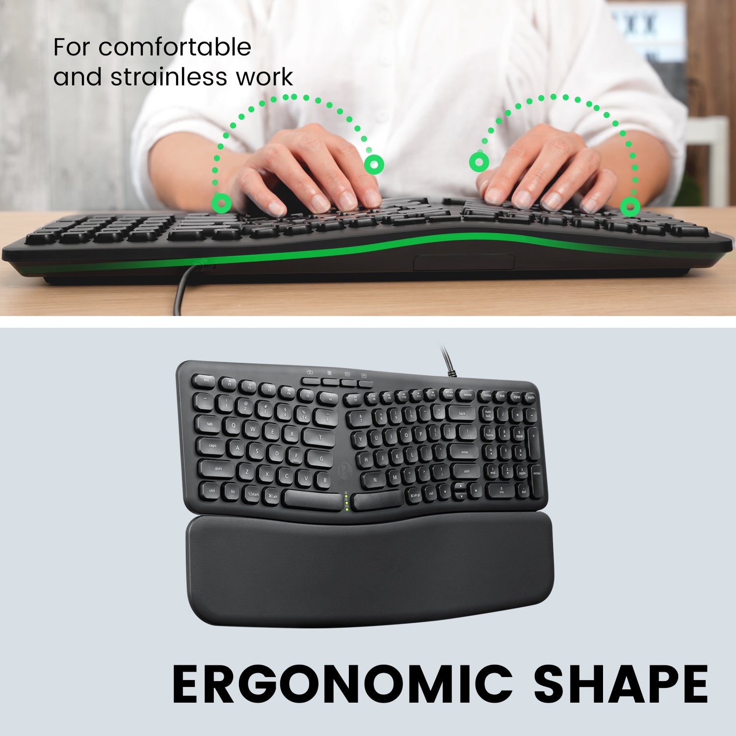 perixx-periboard-536-wired-ergonomic-compact-usb-keyboard image 3