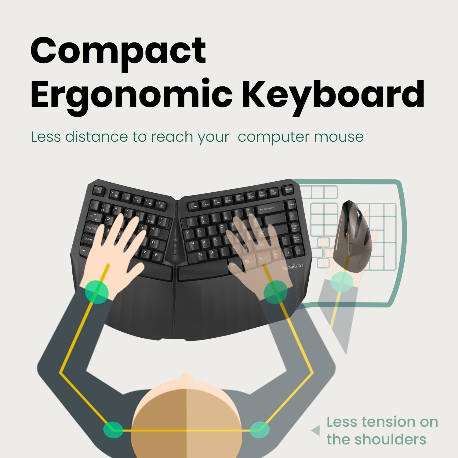 perixx-periboard-613-wireless-ergonomic-compact-split-keyboard-with-bluetooth-an image 7