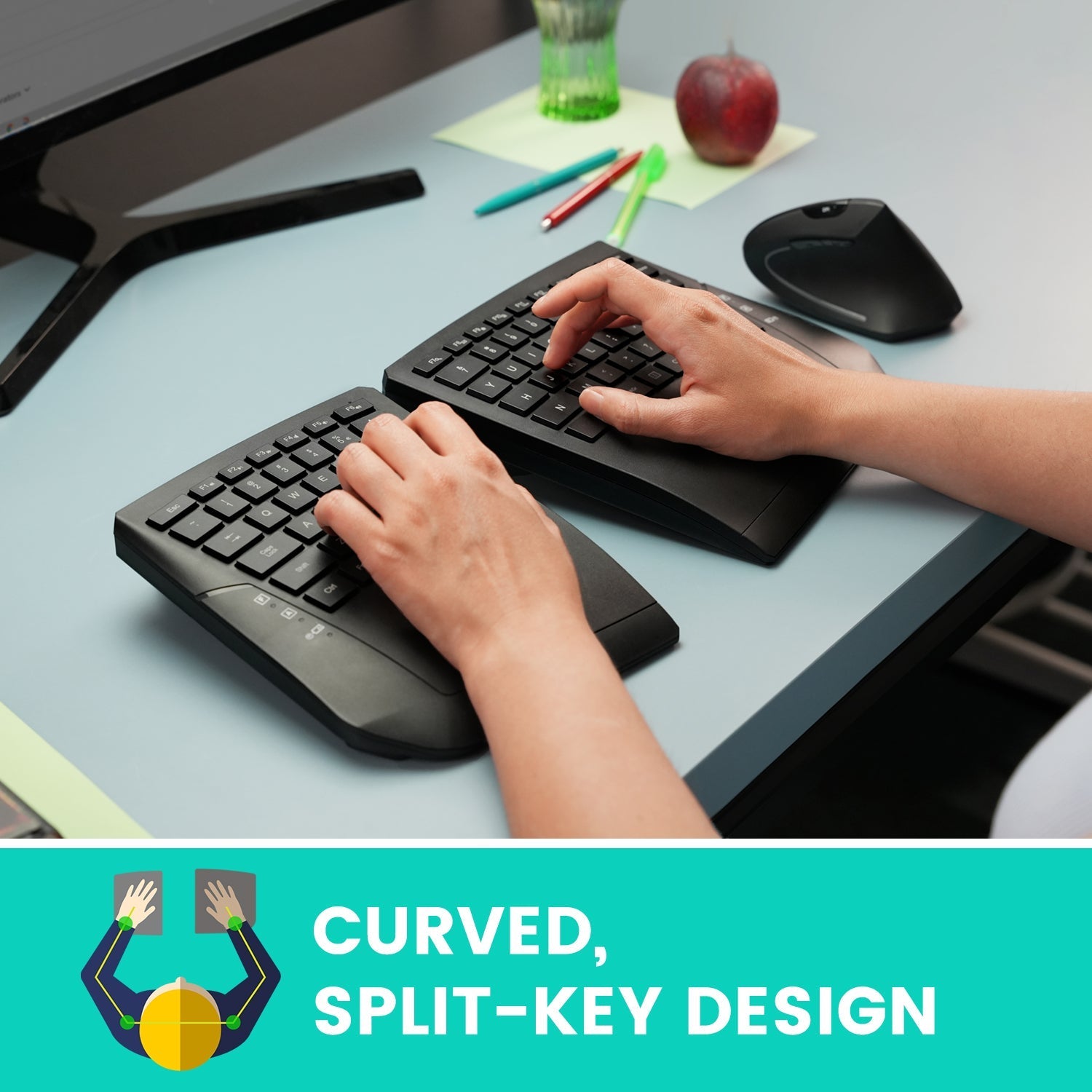 perixx-periboard-624-wireless-ergonomic-split-keyboard-with-adjustable-tilt-angl image 3