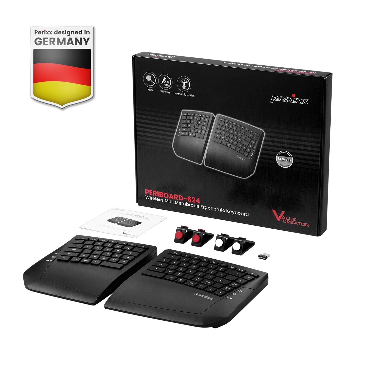 perixx-periboard-624-wireless-ergonomic-split-keyboard-with-adjustable-tilt-angl image 8