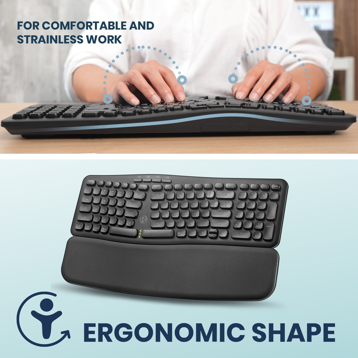 perixx-periboard-636-wireless-ergonomic-compact-usb-keyboard-with-detachable-veg image 3