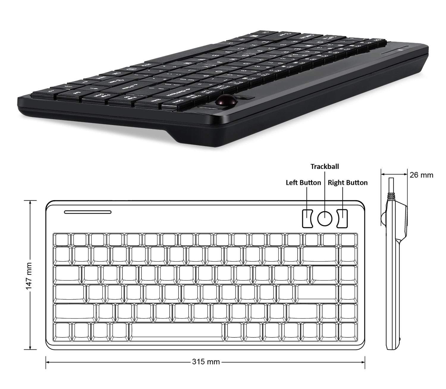 perixx-periboard-706-wireless-mini-trackball-keyboard-with-built-in-optical-trac image 7